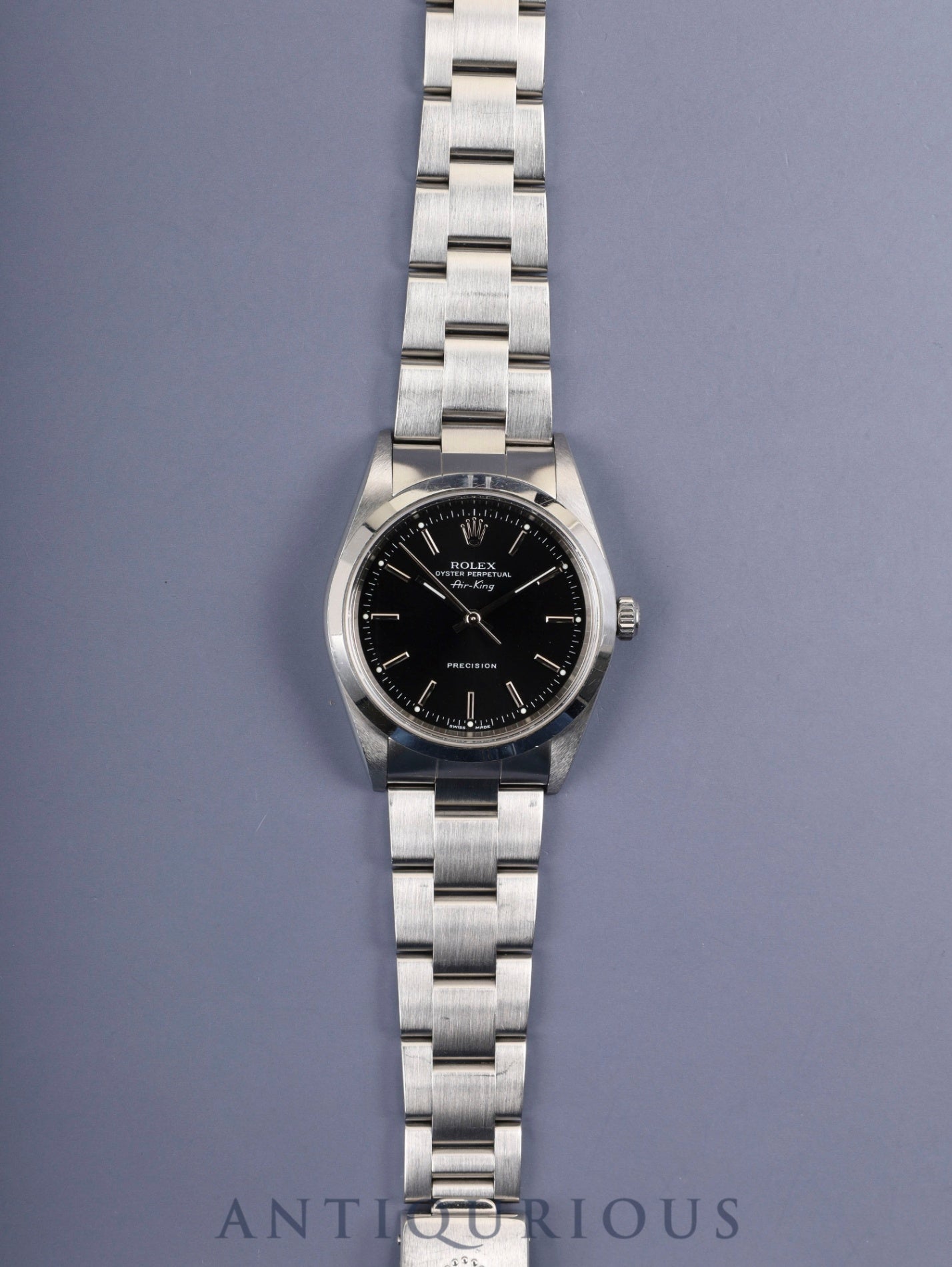 Rolex Air-King 14000 Automatic Caliber 3130 Stainless Steel Black Dial Y Series (2002) Warranty Card Box Tag Booklet Case Overhauled