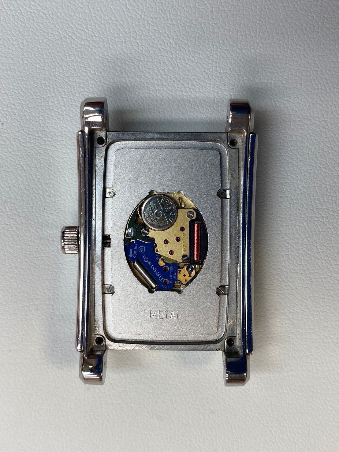 ティファニー グランドスモールセコンド Z0030.13.10A21A40A クォーツ Cal.980.163 SS 革 純正尾錠(SS)ホワイト文字盤 箱 保証書(2018年) オーバーホール済み