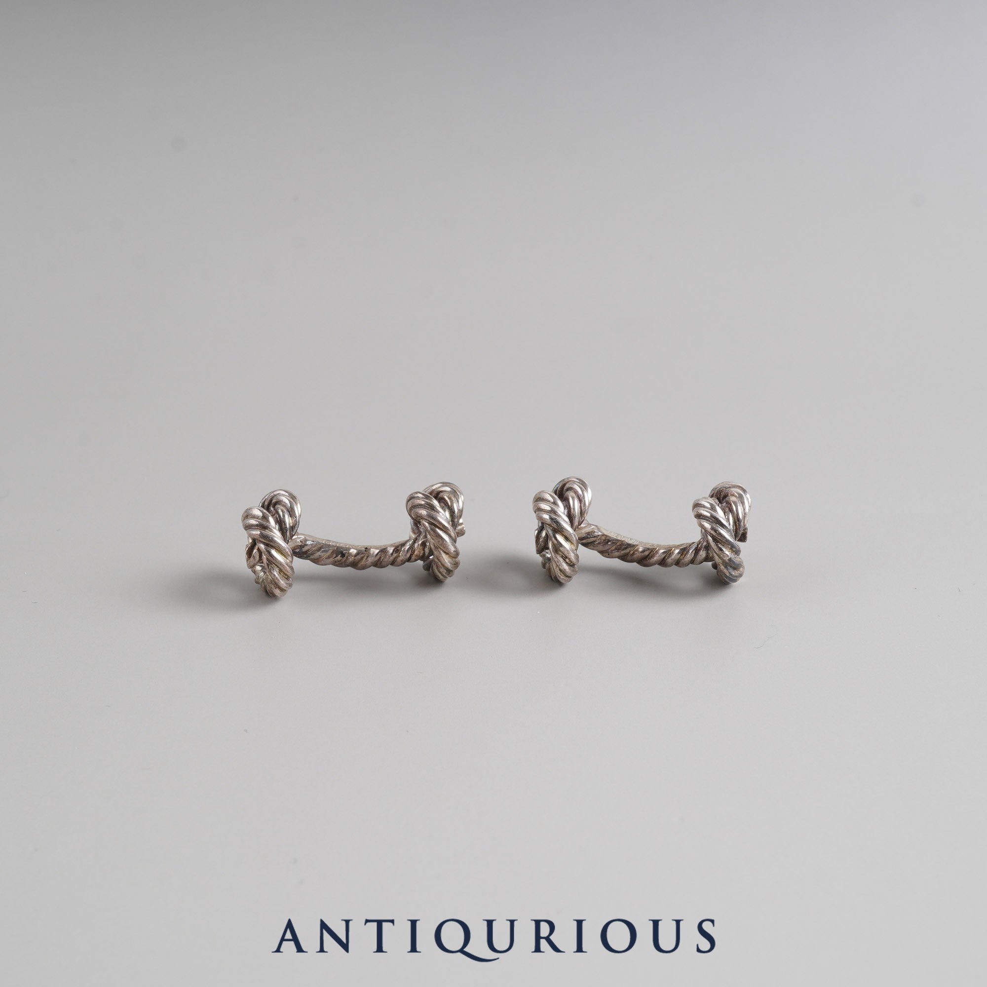 Hermes Cufflinks Rope Motif SV925 Vintage