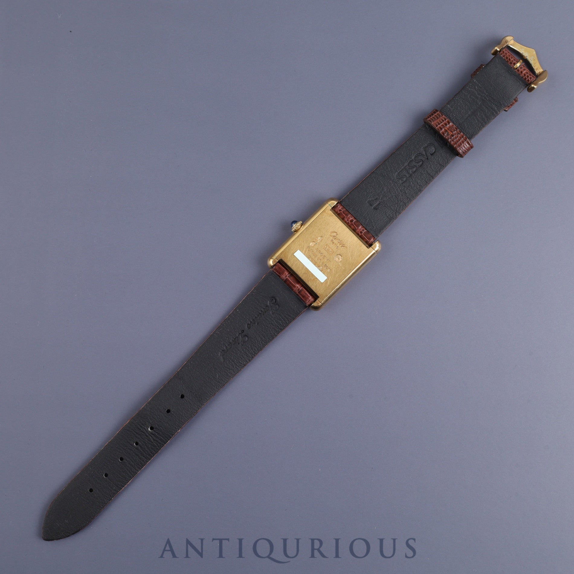 Cartier Must Tank LM Manual winding Cal.78-1 SV925 Leather Genuine buckle (GP) Ivory Roman dial Overhauled