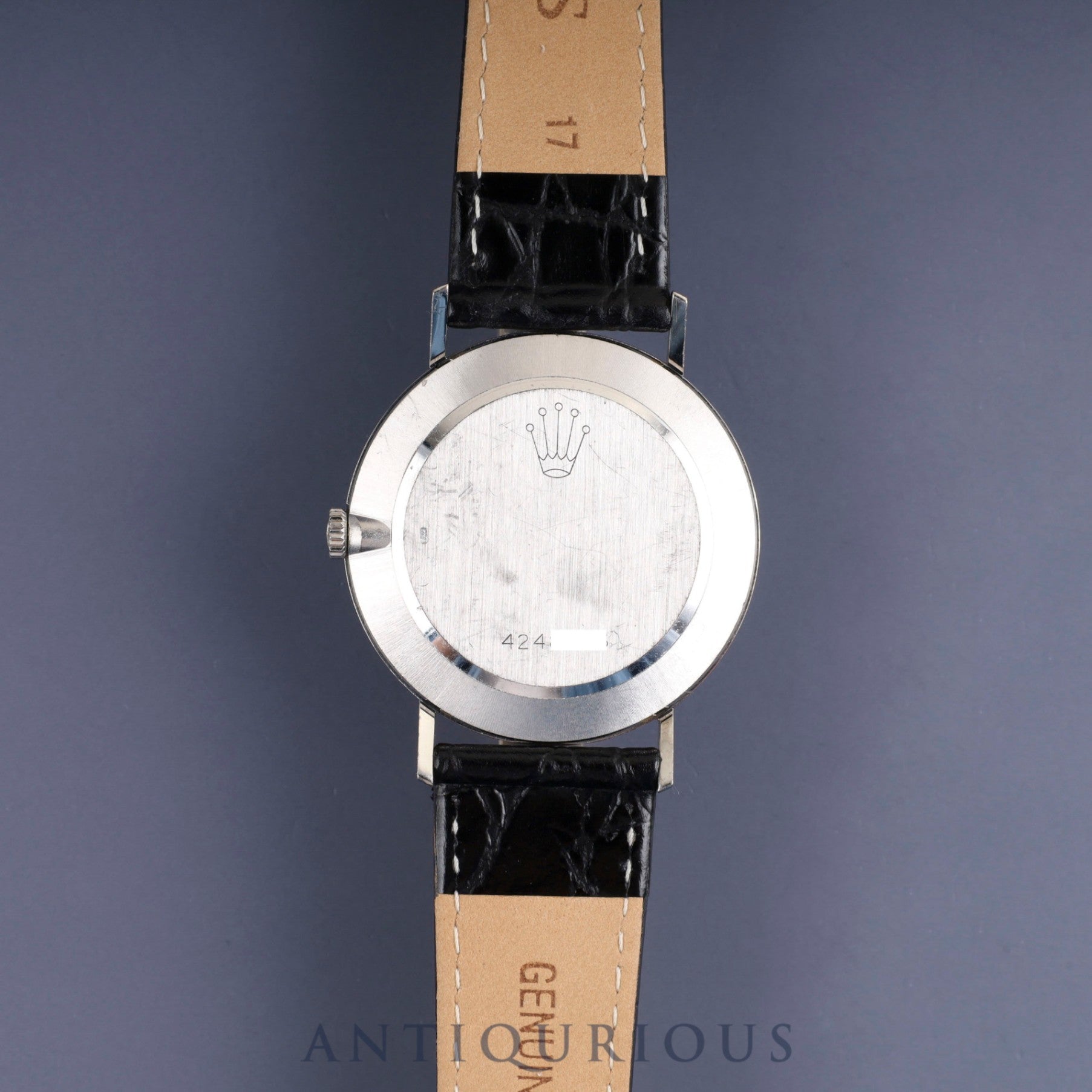 Rolex Cellini 4112 Manual Winding Caliber 1600 750 Leather Strap with Genuine Buckle (750) Silver Dial 42 Series (1974) Box Chief Overhauled