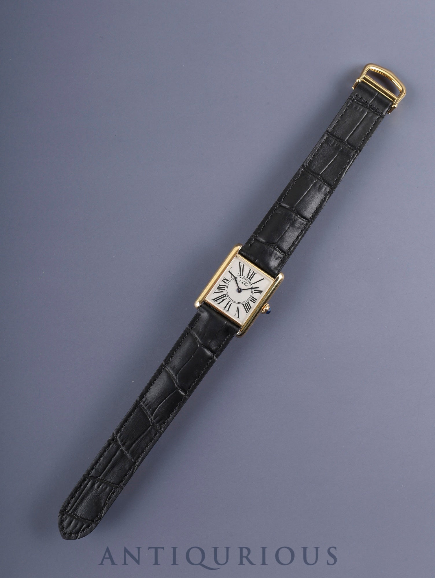 カルティエ マストタンク LM 590005 クォーツ Cal.90.06 SV925 革 純正Dバックル(GP) オパラン文字盤 箱 冊子 オーバーホール済み