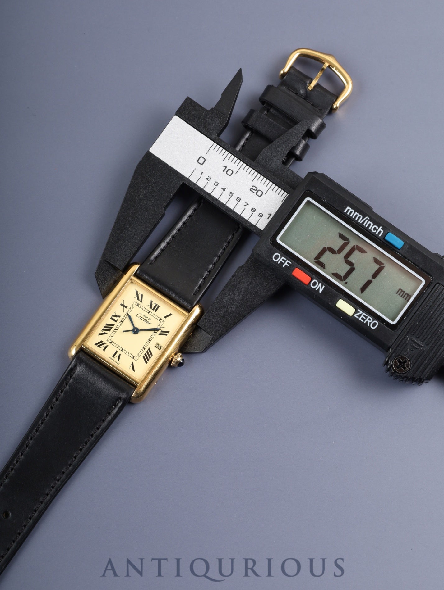 カルティエ マストタンク GM(XL) W1017454/2413 クォーツ Cal.687 SV925 革 純正Dバックル(GP)アイボリーローマン文字盤 オーバーホール済み