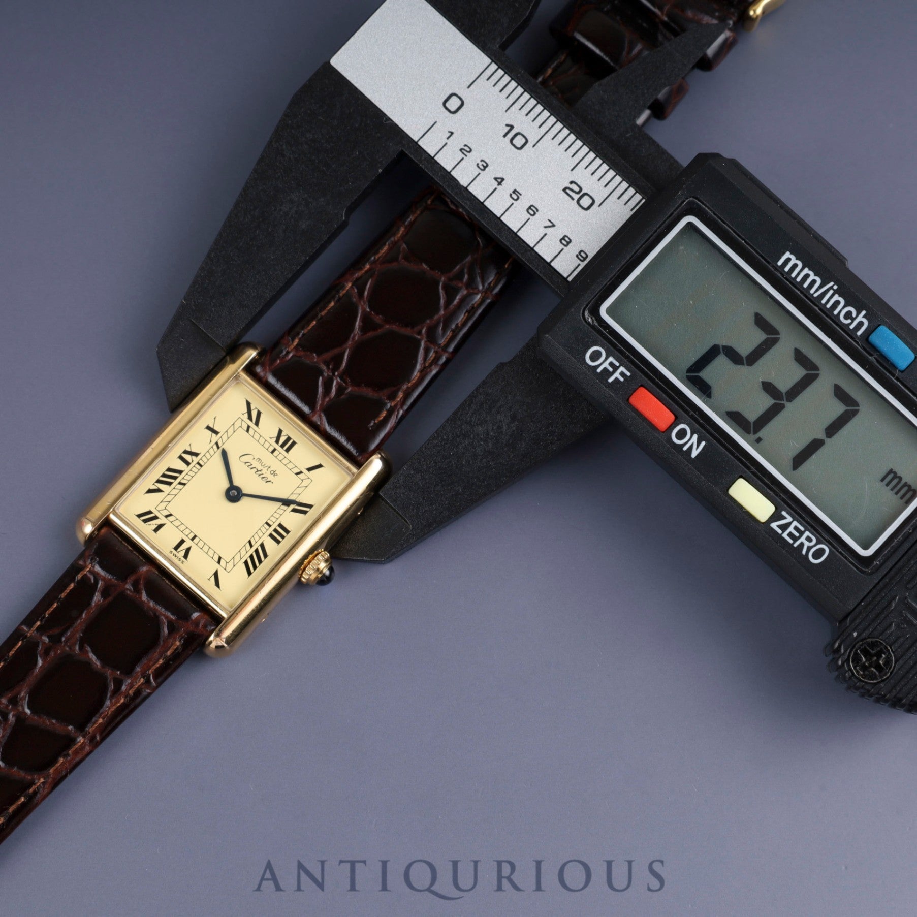 カルティエ マストタンク LM W1002753 / 590005 クォーツ Cal.90 SV925 革 純正尾錠(GP)アイボリーローマン文字盤 オーバーホール済み