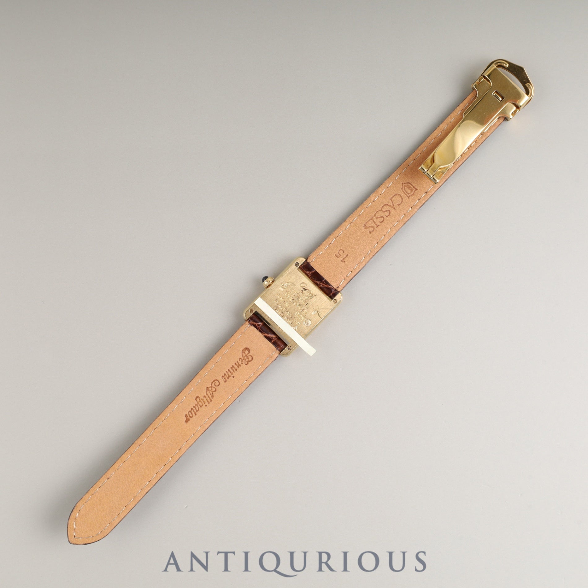 Cartier Must Tank SM 5057001, Quartz movement, SV925, Leather, Genuine D-buckle (GP), Side Trinity dial, circa 1982-circa 1995, Fully serviced at a Cartier boutique