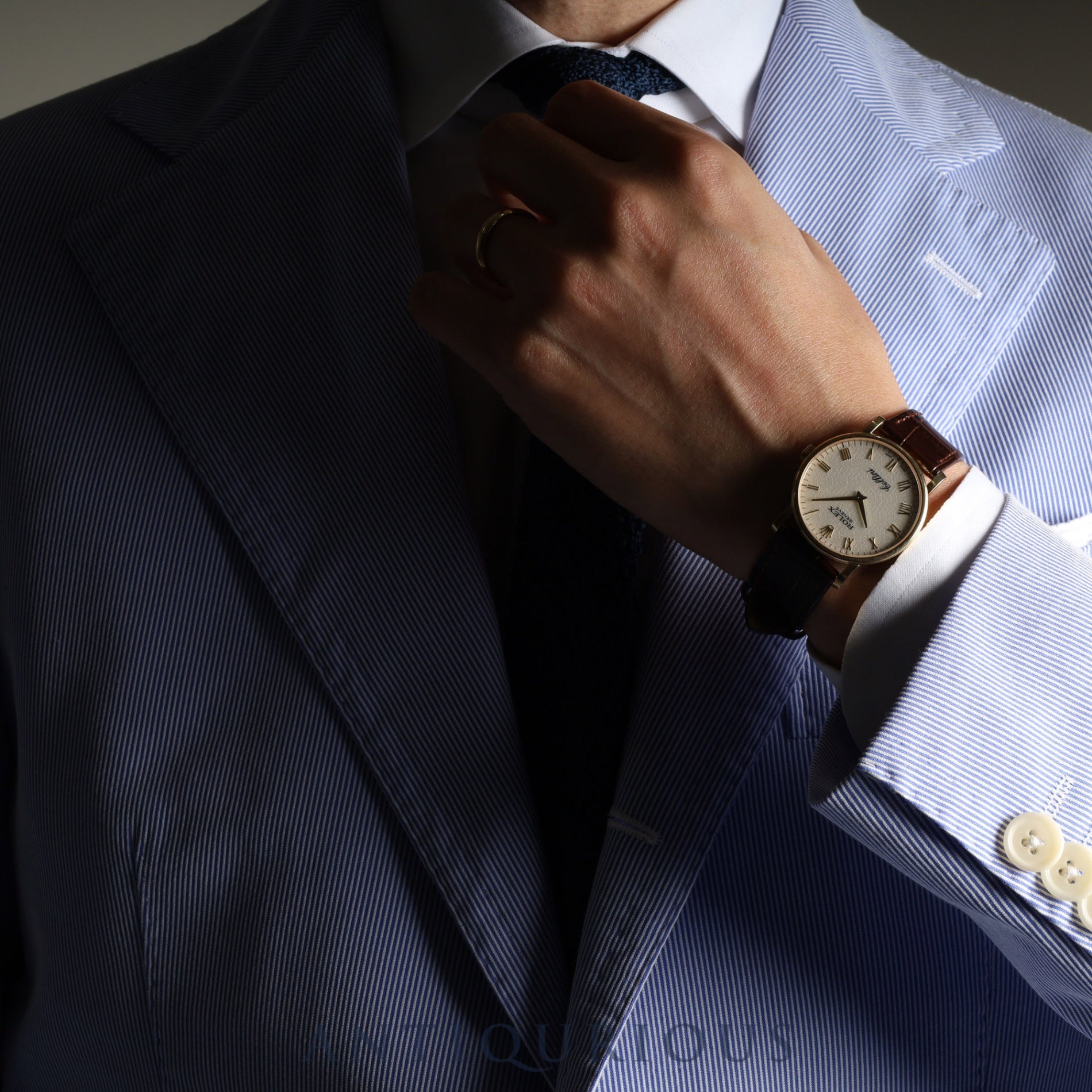 Rolex Cellini 5115/8 Manual winding Cal.1602 750 Leather Genuine buckle (750) Ivory engraved computer dial Warranty (2014) Genuine replacement belt Overhauled