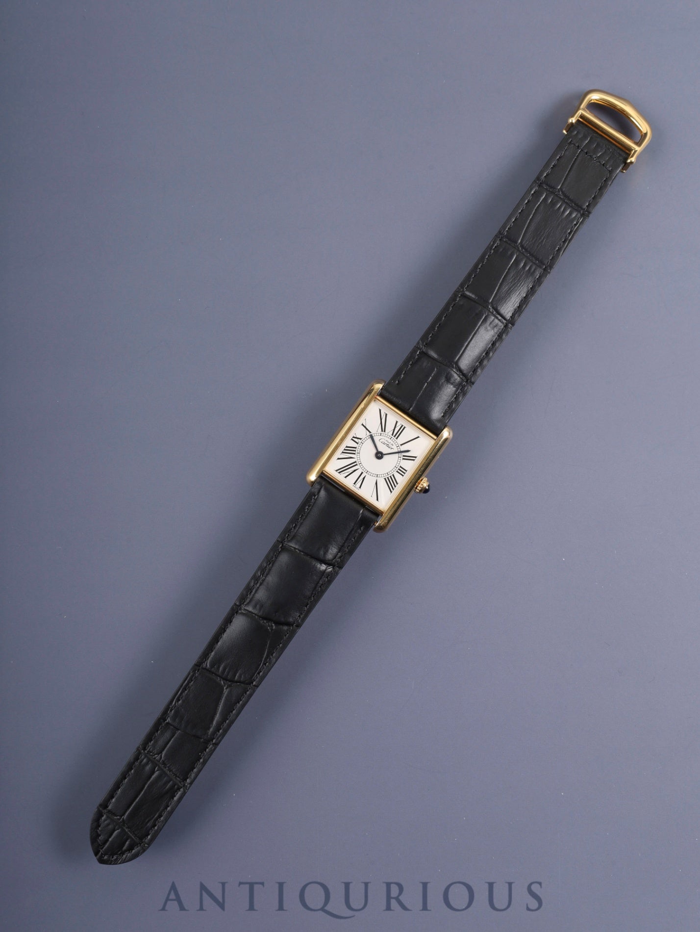 カルティエ マストタンク LM 590005 クォーツ Cal.690 SV925 革 純正Dバックル(GP) オパラン文字盤 箱 冊子 保証書(1996年) オーバーホール済み