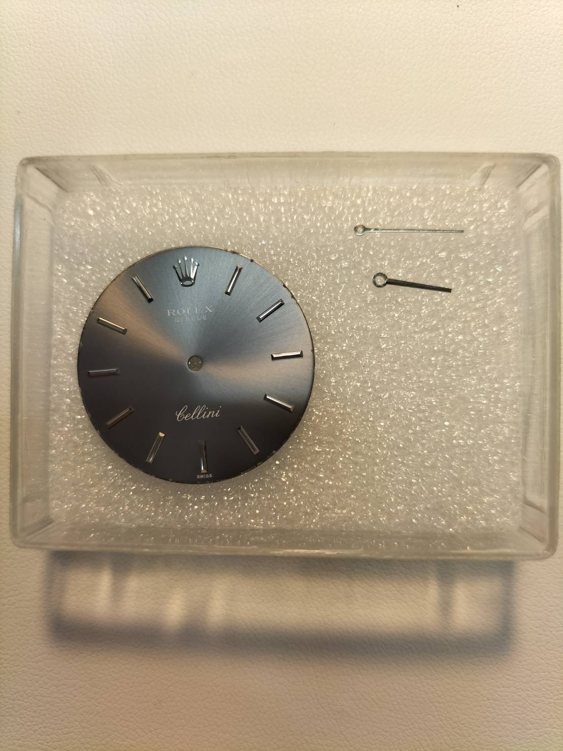 Rolex Cellini 3804 Manual winding Cal.1600 750 Leather Genuine buckle (SS) Grey dial 30 series (1970) Genuine replacement belt Overhauled