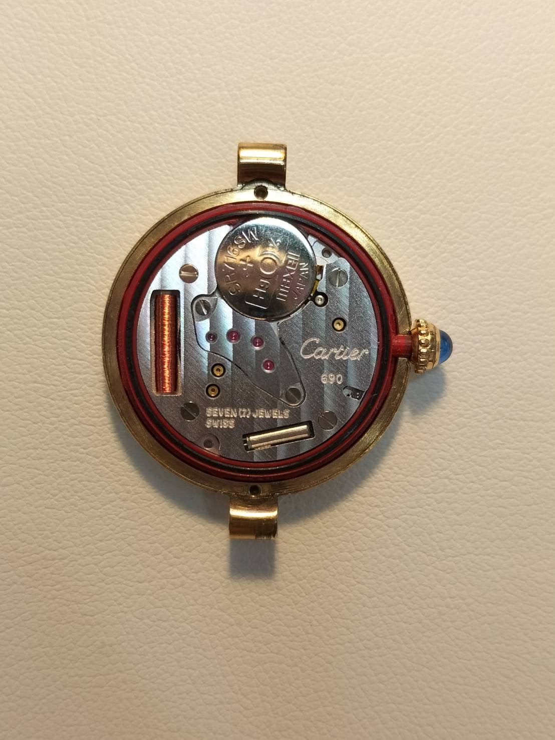 Cartier Must Vendome VLC SM W1005354 / 590004 Quartz Cal.690 SV925 Leather Genuine Deployant Buckle (GP) Opaline Dial (SWISS marking) Overhauled