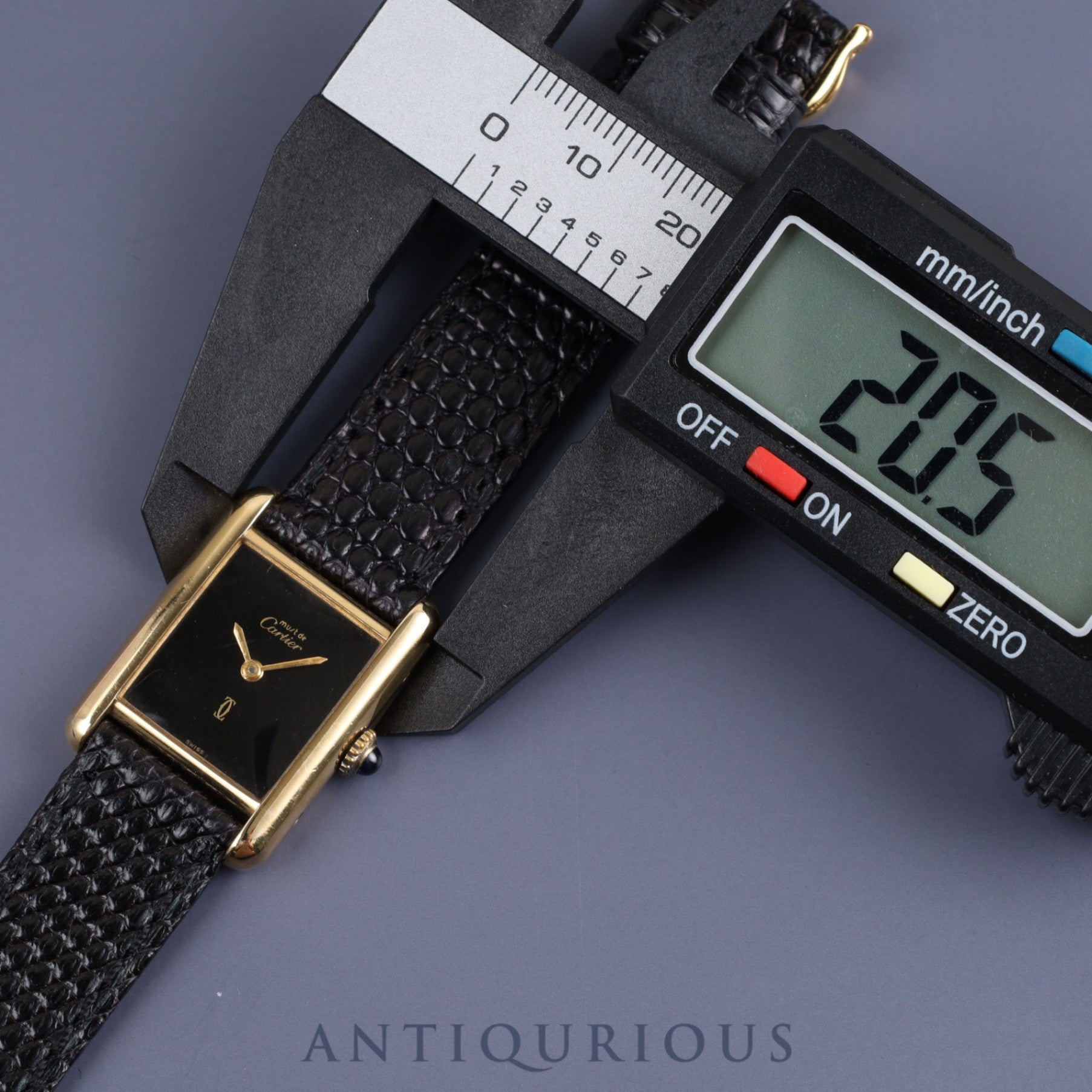 カルティエ マストタンク SM 手巻き Cal.78-1 SV925 革 純正尾錠 (GP) ブラックオニキス文字盤 1976年頃~1980年代初期頃 オーバーホール済み