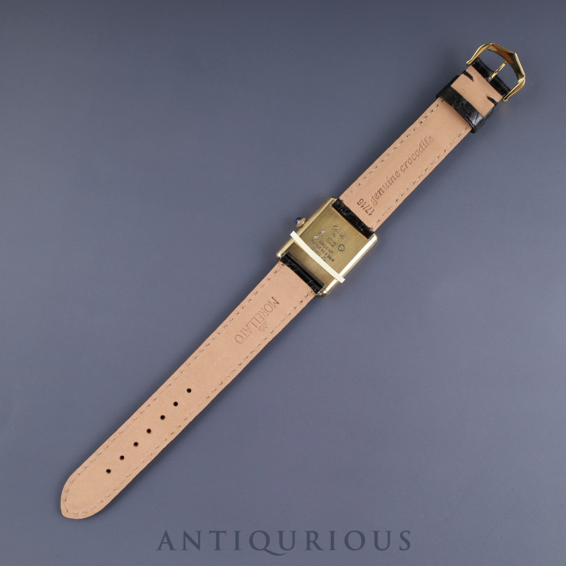 Cartier Must Tank LM Manual Winding Cal. 78-1 SV925 Leather Strap with Genuine GP Buckle Ivory Roman Dial Circa 1976-1981 Overhauled