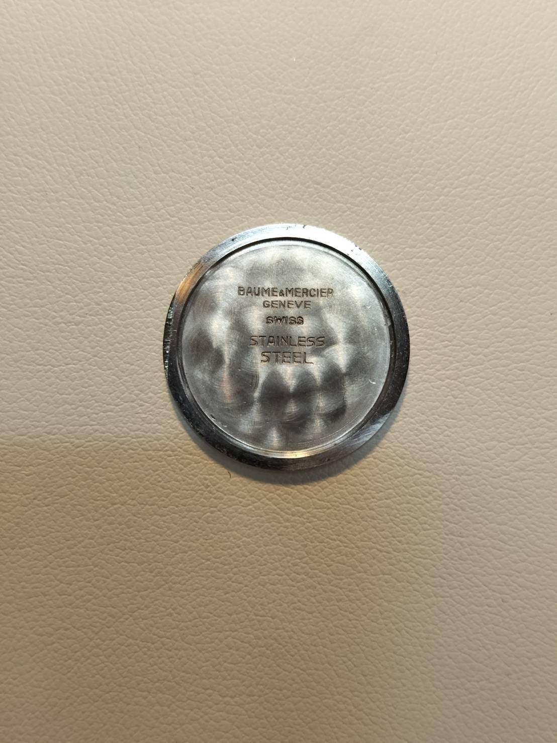 ボーム&メルシエ ラウンド 1612 手巻き SS 革 社外ピンバックル(SS) ブラック文字盤 オーバーホール済み