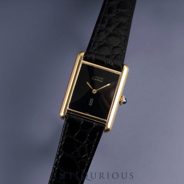 Cartier Must Tank LM Manual Winding Cal.78-1 SV925 Black Onyx Dial Overhauled and Refurbishing