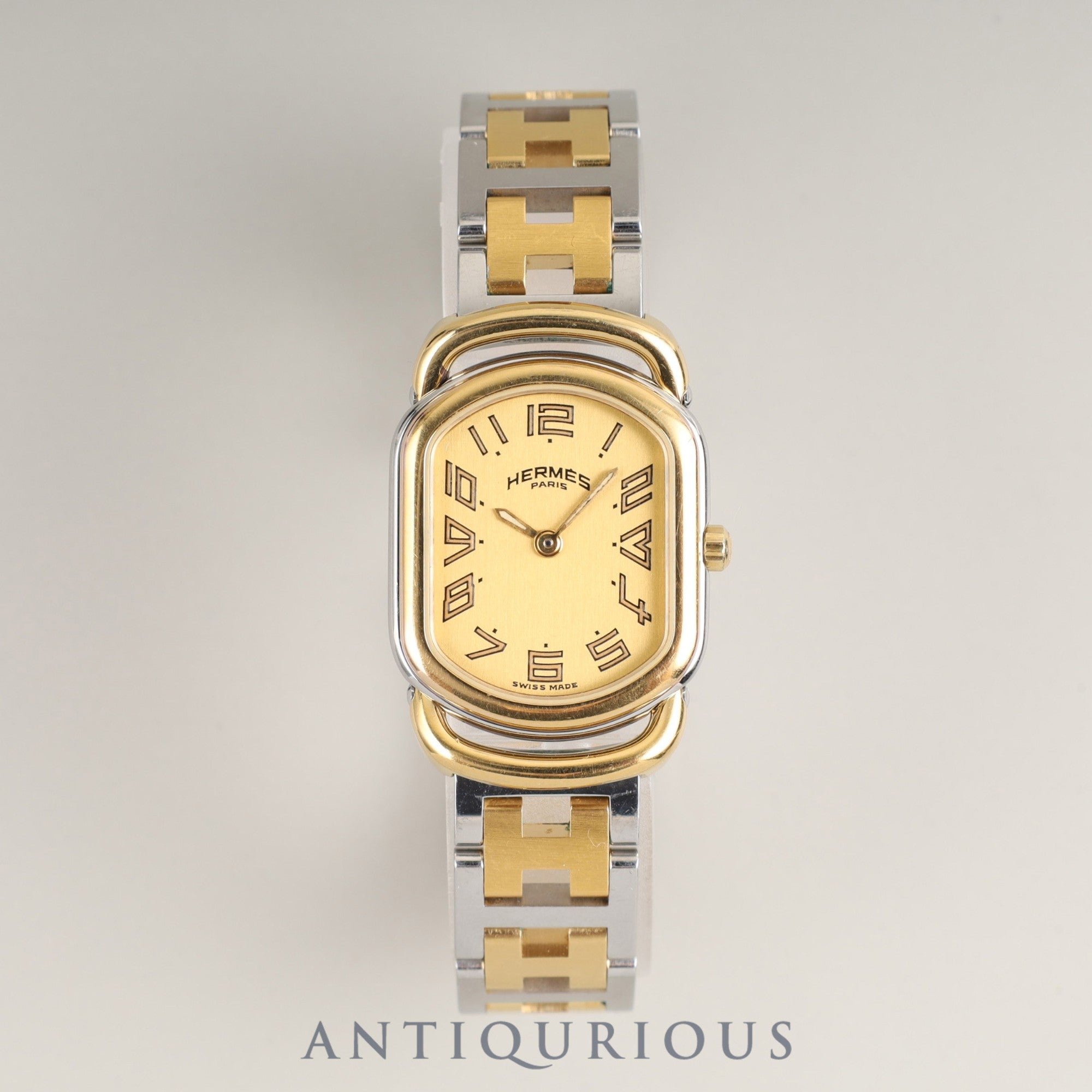 エルメス ラリー 77.03 クォーツ Cal.976.001 SS/GP SS/GP ゴールド文字盤 ケース オーバーホール済み