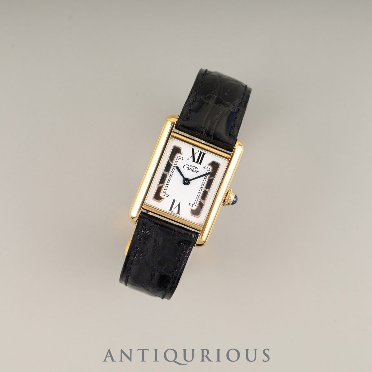 Cartier Must Tank SM W1006354 / 5057001 Quartz Cal.057 SV925 Genuine Leather Strap Genuine D Buckle (GP) Side Trinity Dial Warranty (1993) Box Overhauled