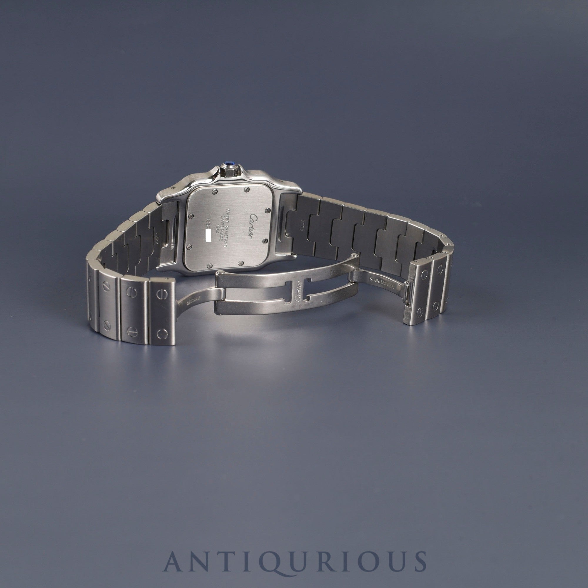 Cartier Santos Galbee LM W20060D6 / 1564 Quartz Cal. 687 Stainless Steel White Roman Dial Repair Certificate (2024) Overhauled and Serviced at a Cartier Boutique