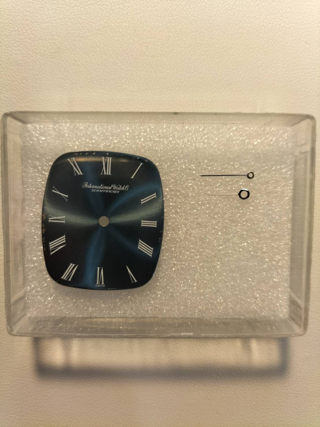 IWC Old Inter Schauhausen 2582 Manual Winding Caliber 423 Stainless Steel Leather Strap with Aftermarket Buckle, Blue Roman Dial, Overhauled