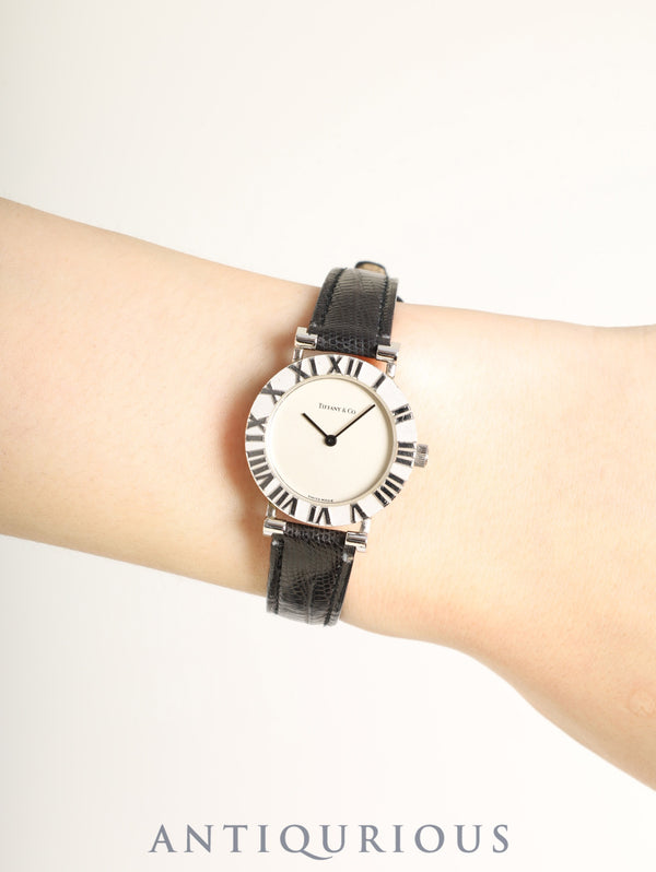 ティファニー アトラス SV CASE L0640 クォーツ Cal.976.001 SV925 純正革ベルト 純正尾錠(SS) シルバー文字盤 箱 オーバーホール済み