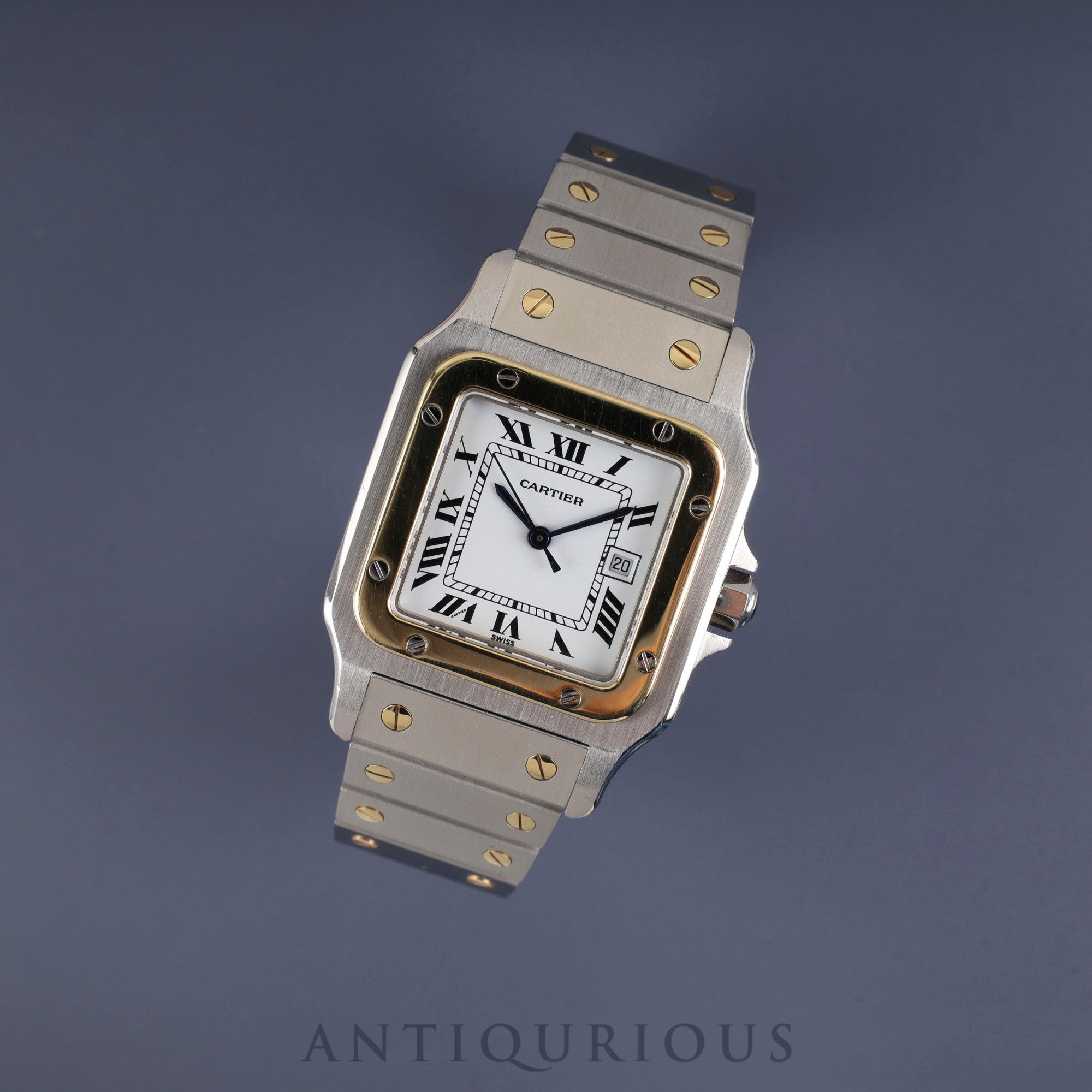 カルティエ サントス ガルベ LM AC23,80gr OR 0,750 3,90 gr / 2961 自動巻き Cal.- SS/YG SS/YG ホワイトローマン文字盤 箱 オーバーホール済み
