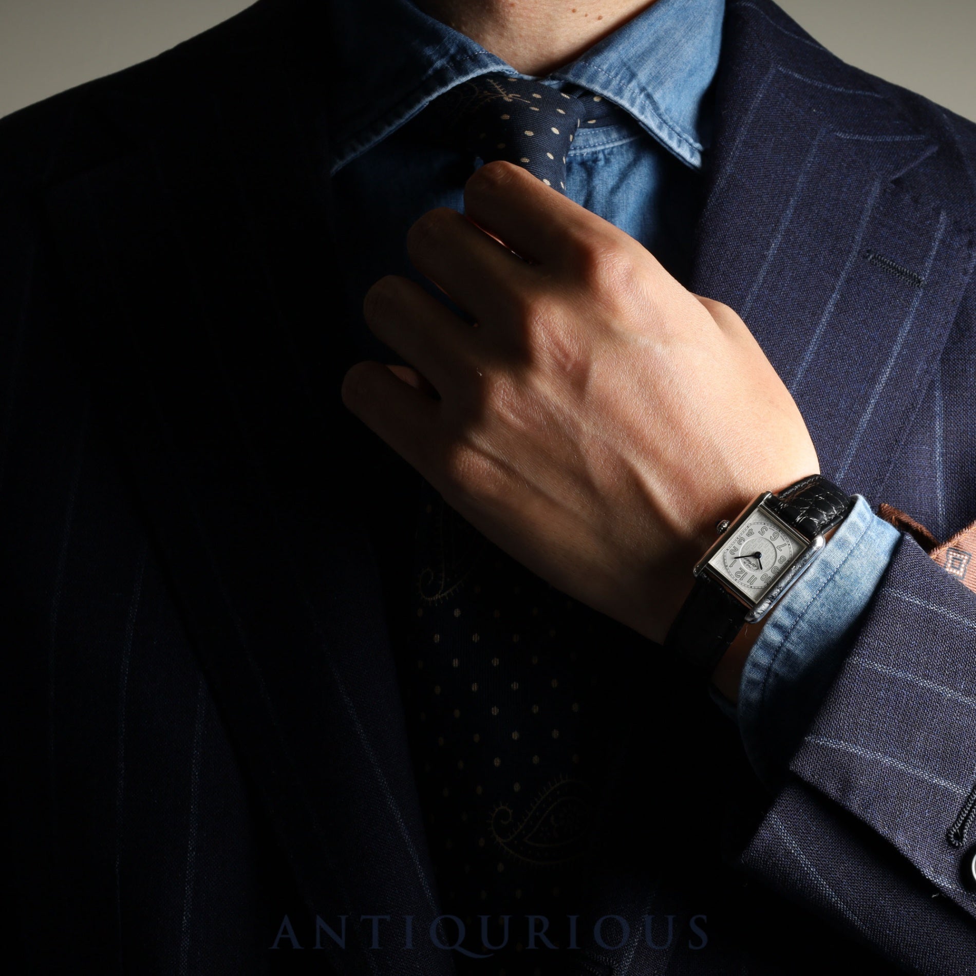 カルティエ マストタンク MM 2416 クォーツ Cal.057 SV925 革 純正Dバックル(SS) テレフォンCC文字盤 オーバーホール済み