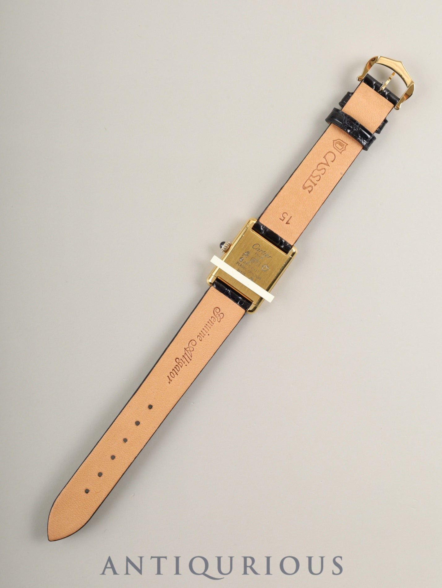 カルティエ マストタンク SM 手巻き Cal.90 SV925 革 純正尾錠(GP)アイボリーローマン文字盤 オーバーホール済み