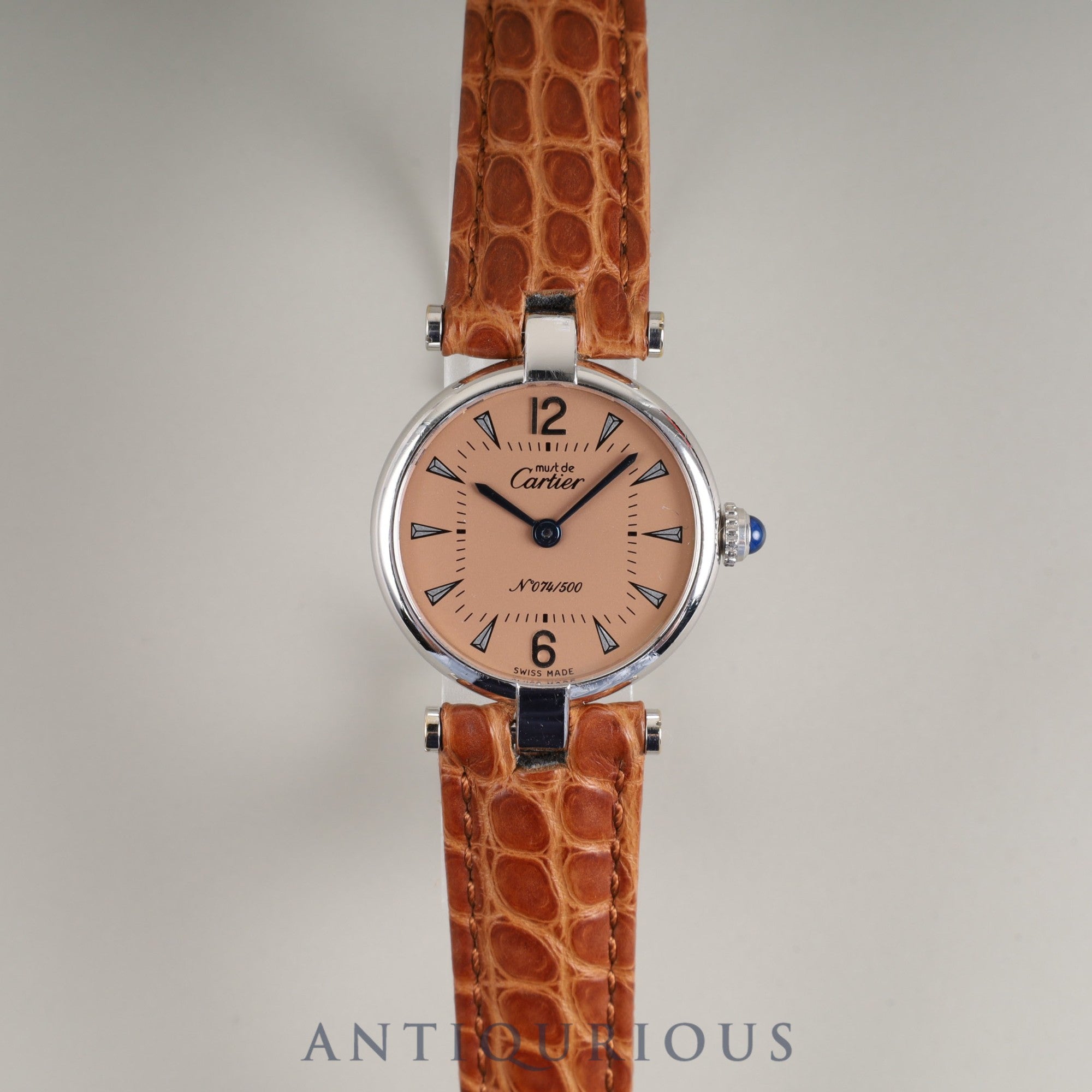 カルティエ マスト ヴァンドーム VLC SM 1850 クォーツ Cal.90 SV925 革 純正Dバックル(SS) カッパー文字盤 オーバーホール済み 世界500本限定