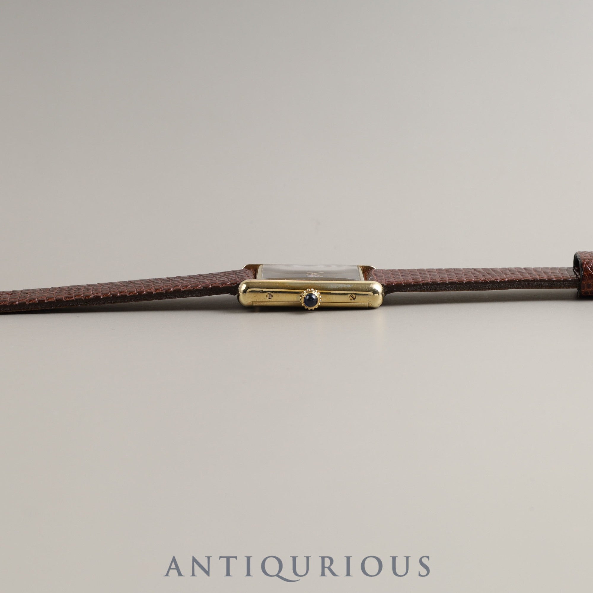 Cartier Must Tank LM Manual winding 925 Leather Genuine buckle (GP) Mahogany dial Overhauled