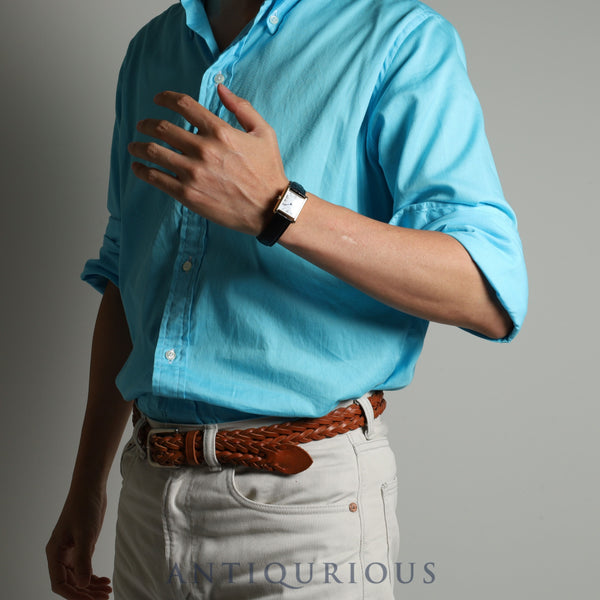 カルティエ タンクルイカルティエ LM 81720552 78086 手巻き Cal.78-1 750 革 純正バックル(750)ホワイトPARIS文字盤 カルティエブティックコンプリートサービス済み