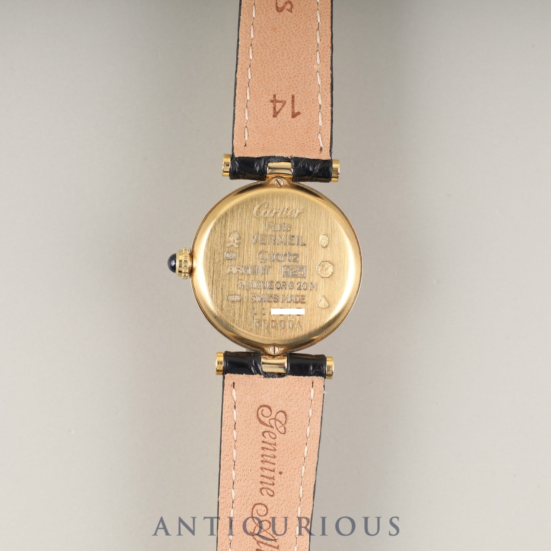 カルティエ マスト ヴァンドーム VLC SM W1006554 / 590004 クォーツ Cal.90 SV925 革 純正Dバックル(GP) サイドトリニティ文字盤 冊子 保証書(1994年)オーバーホール済み