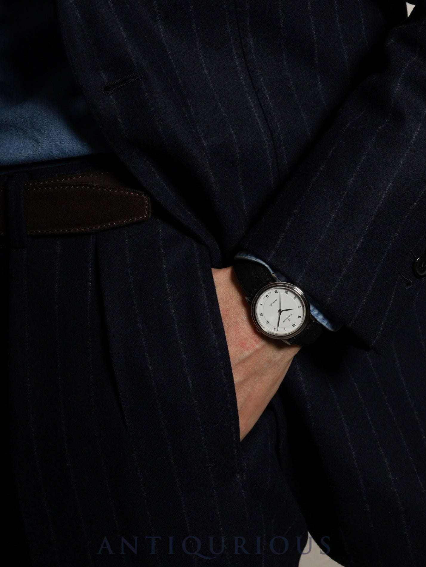 ブランパン ヴィルレ ウルトラスリム 自動巻き Cal.1195 SS 純正革ベルト 純正ピンバックル(SS)ホワイトローマン文字盤 オーバーホール済み