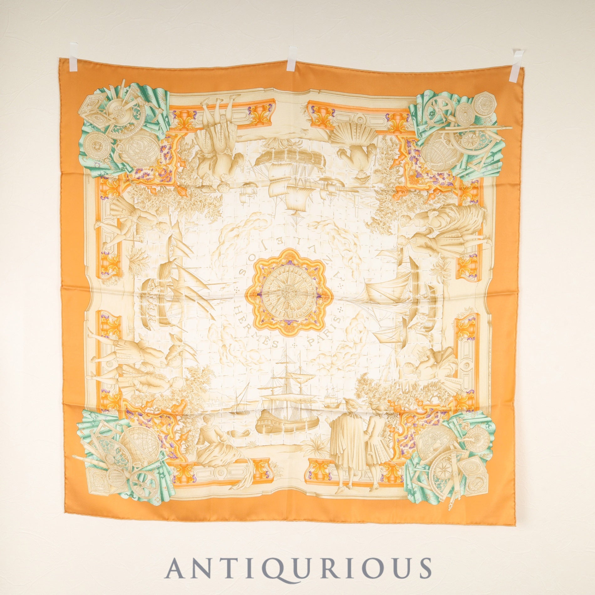 エルメス スカーフ カレ90 アズレージョ SILK100%