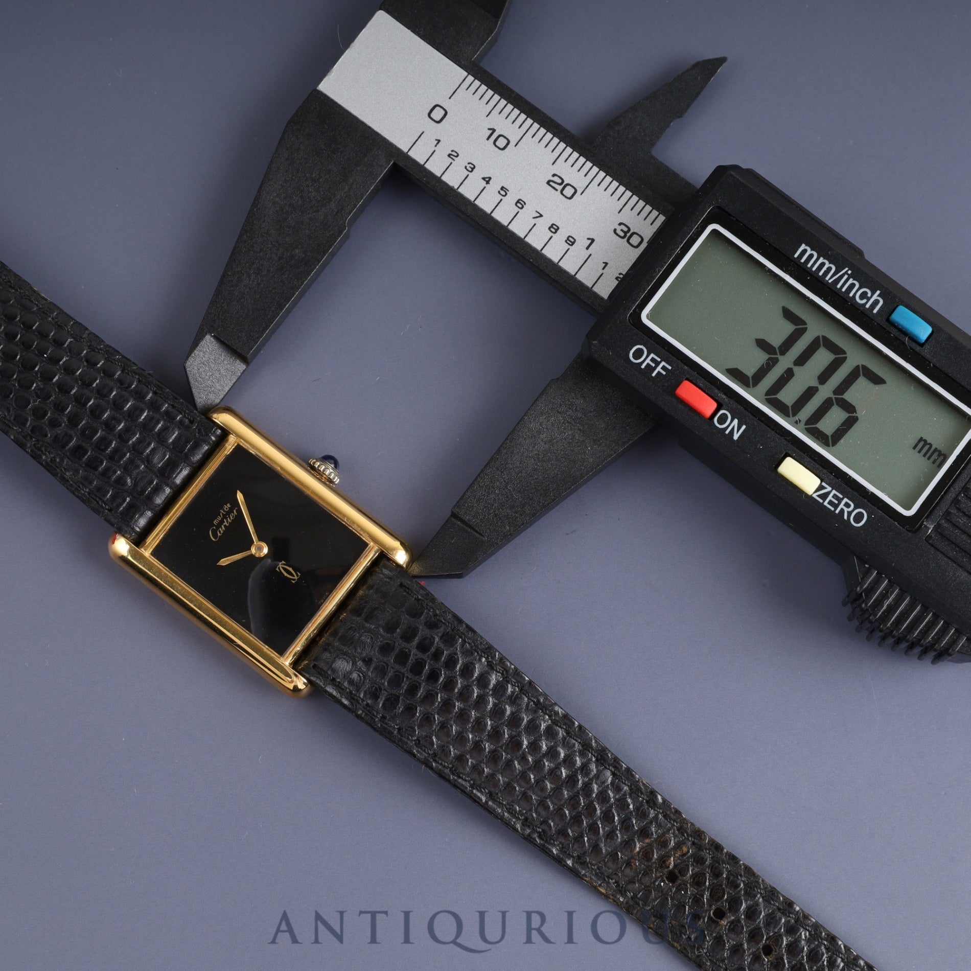 カルティエ マストタンク LM 手巻き Cal.78-1 SV925 純正革ベルト 純正尾錠(GP) ブラックオニキス文字盤 1976年頃~1981年頃 箱 オーバーホール済み