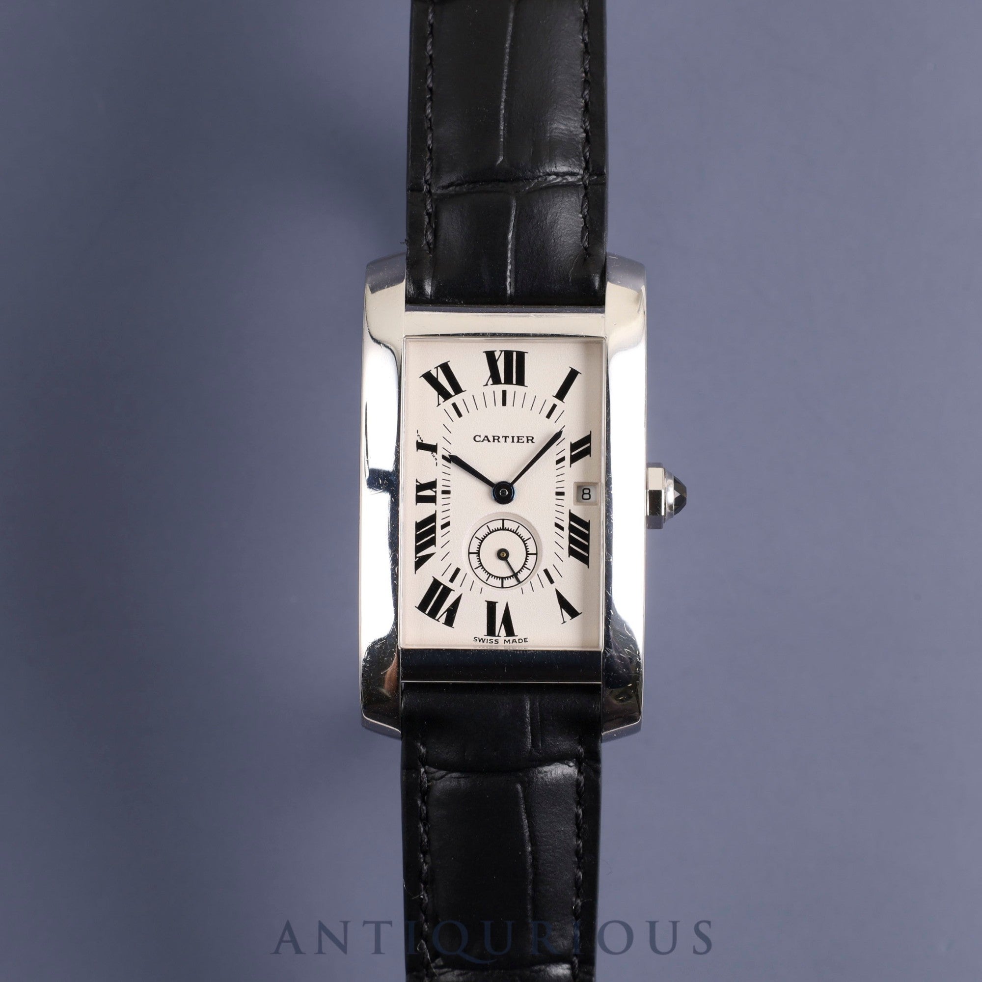 カルティエ タンクアメリカン MM W2600751 / 3012905 クォーツ Cal.012 750 革 純正Dバックル(750)ホワイトローマン文字盤 オーバーホール済み