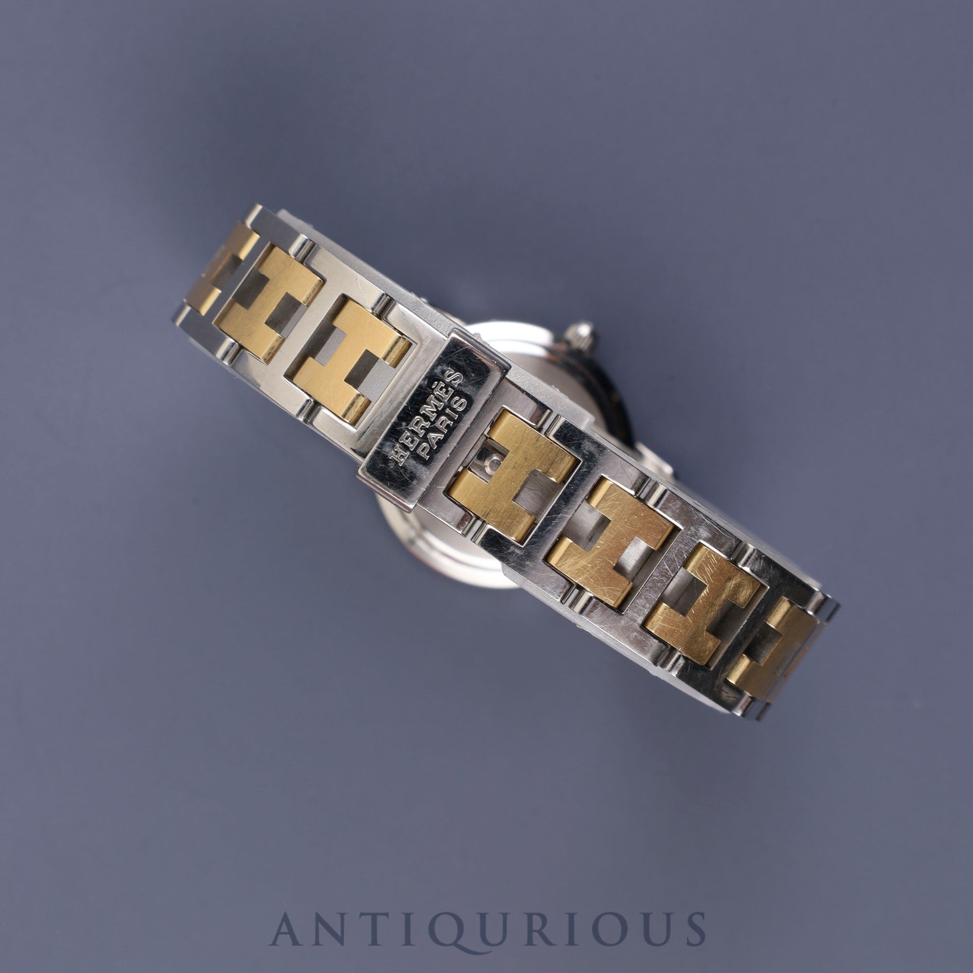 エルメス クリッパー CL4.220 クォーツ SS / YG シャンパンアラビア文字盤 箱 保証書(無記名)コマ2 オーバーホール済み