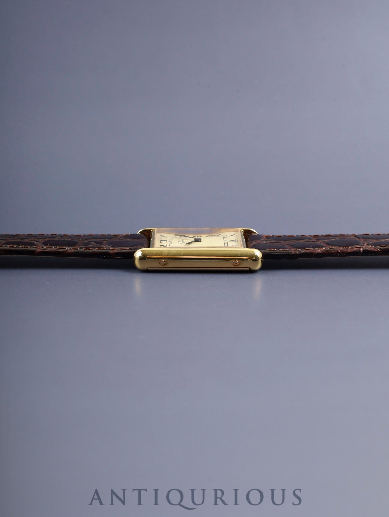 カルティエ マストタンク LM 手巻き Cal.78-1 SV925 革 純正ピンバックル(GP) アイボリーローマン文字盤(SWISS表記)オーバーホール済み