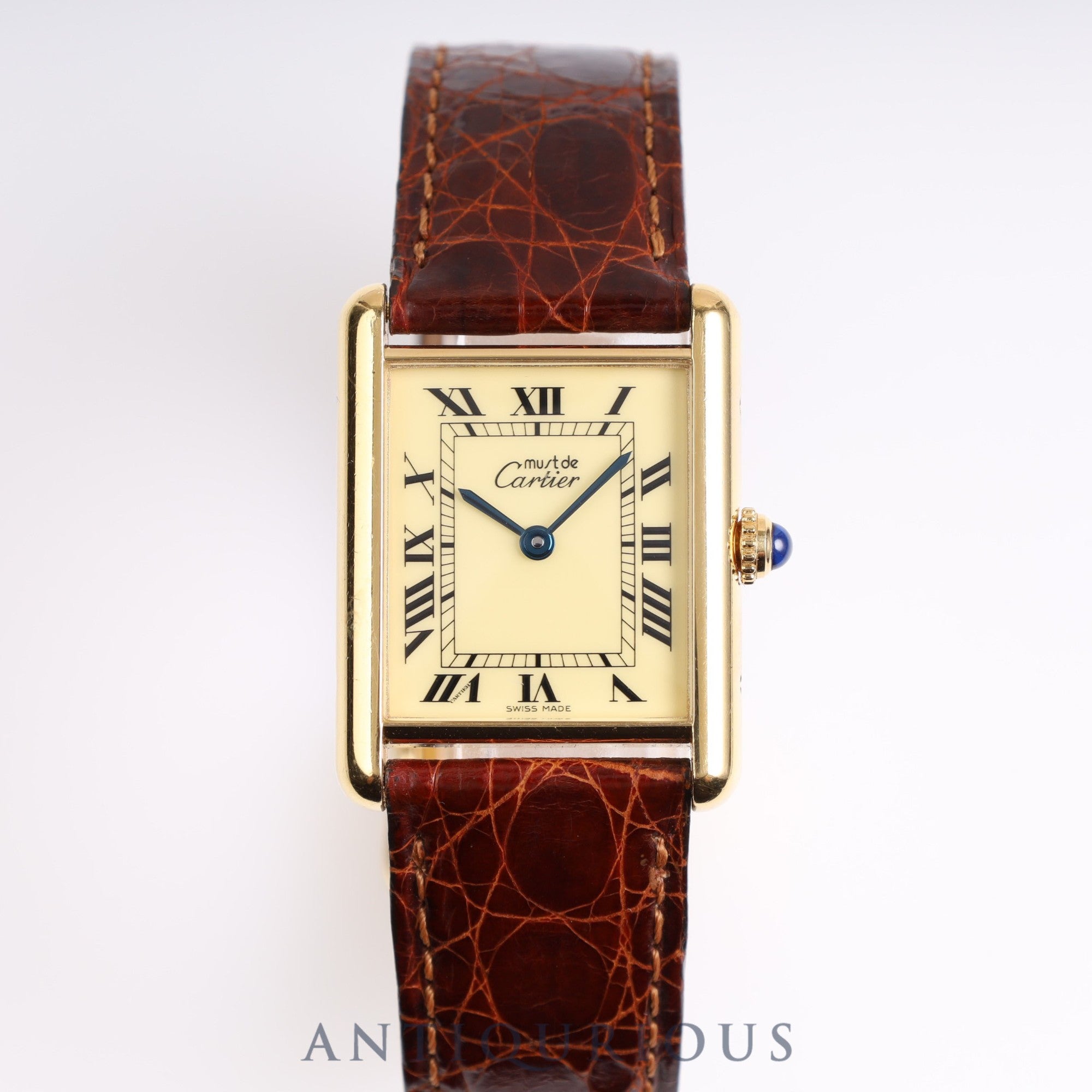 Cartier Must Tank LM Quartz 1615 Ivory Dial Box Complete Service