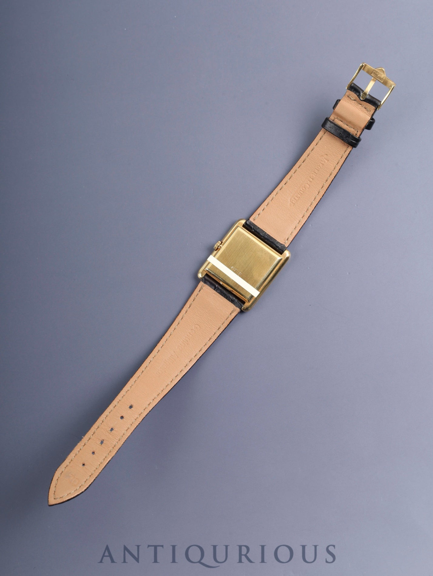 Jaeger-LeCoultre Square Case 9117.21 Manual Winding 750YG Leather Original Buckle (GP) White Roman Dial Overhauled