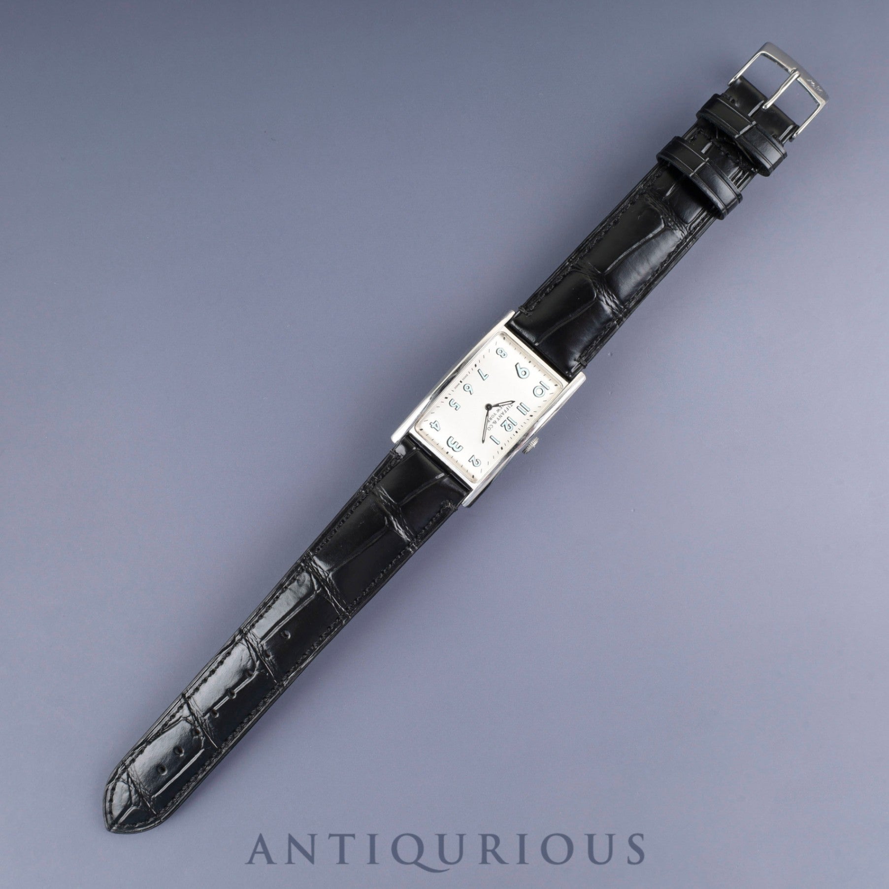 Tiffany East West 37447102 Quartz SS Leather Third party buckle (SS) Silver Arabic dial Box Warranty (2017) Overhauled