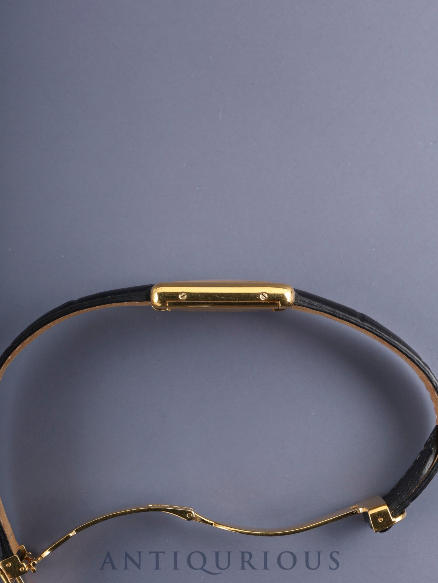 Cartier Must Tank LM Hand-wound Cal.78-1 SV925 Leather Genuine Deployant Buckle (GP) Ivory Roman Dial (SWISS marking) Overhauled and Newly Finished