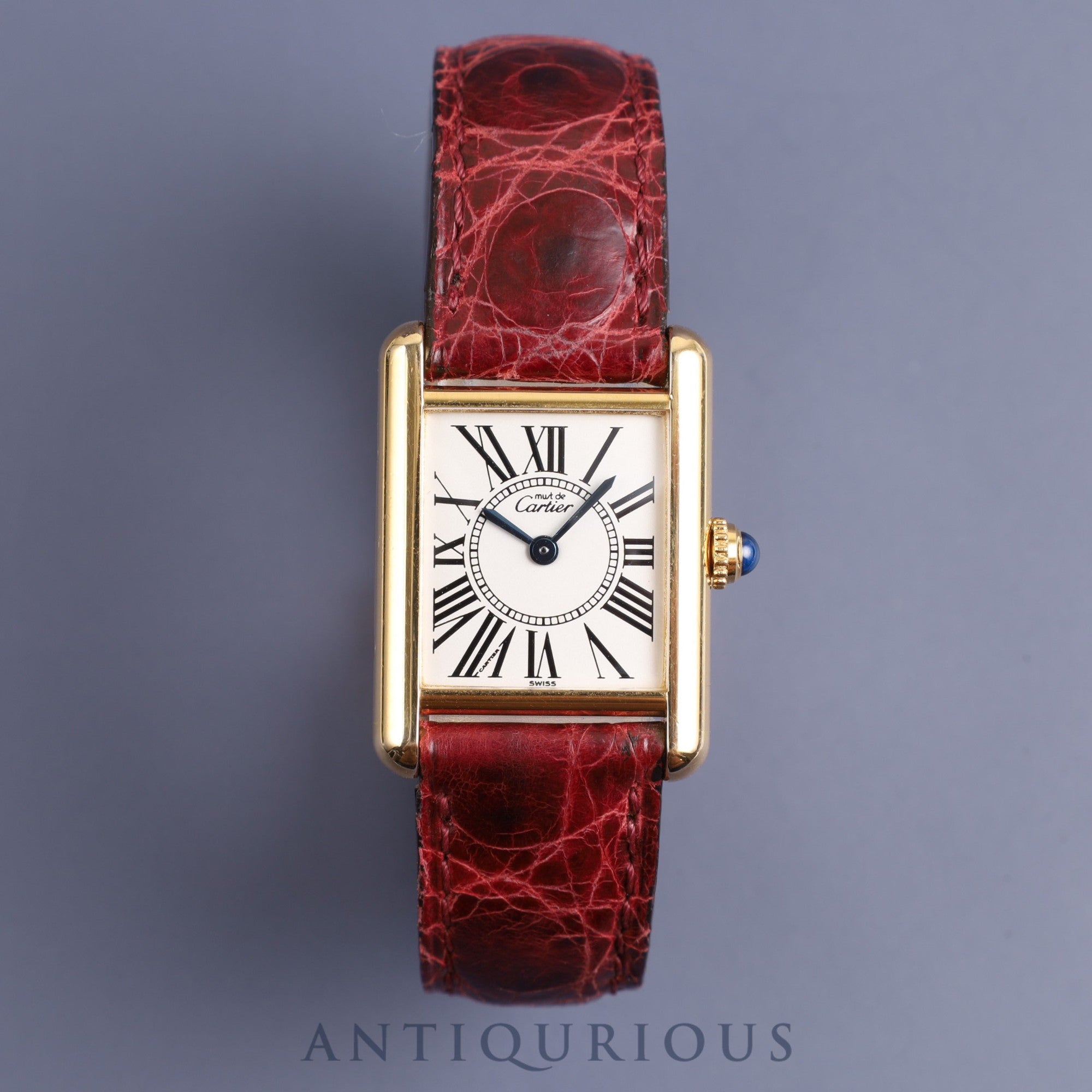 カルティエ マストタンク SM W1005554 / 5057001 クォーツ Cal.057 SV925 純正革ベルト 純正Dバックル オパラン文字盤 保証書(1998年)オーバーホール済み