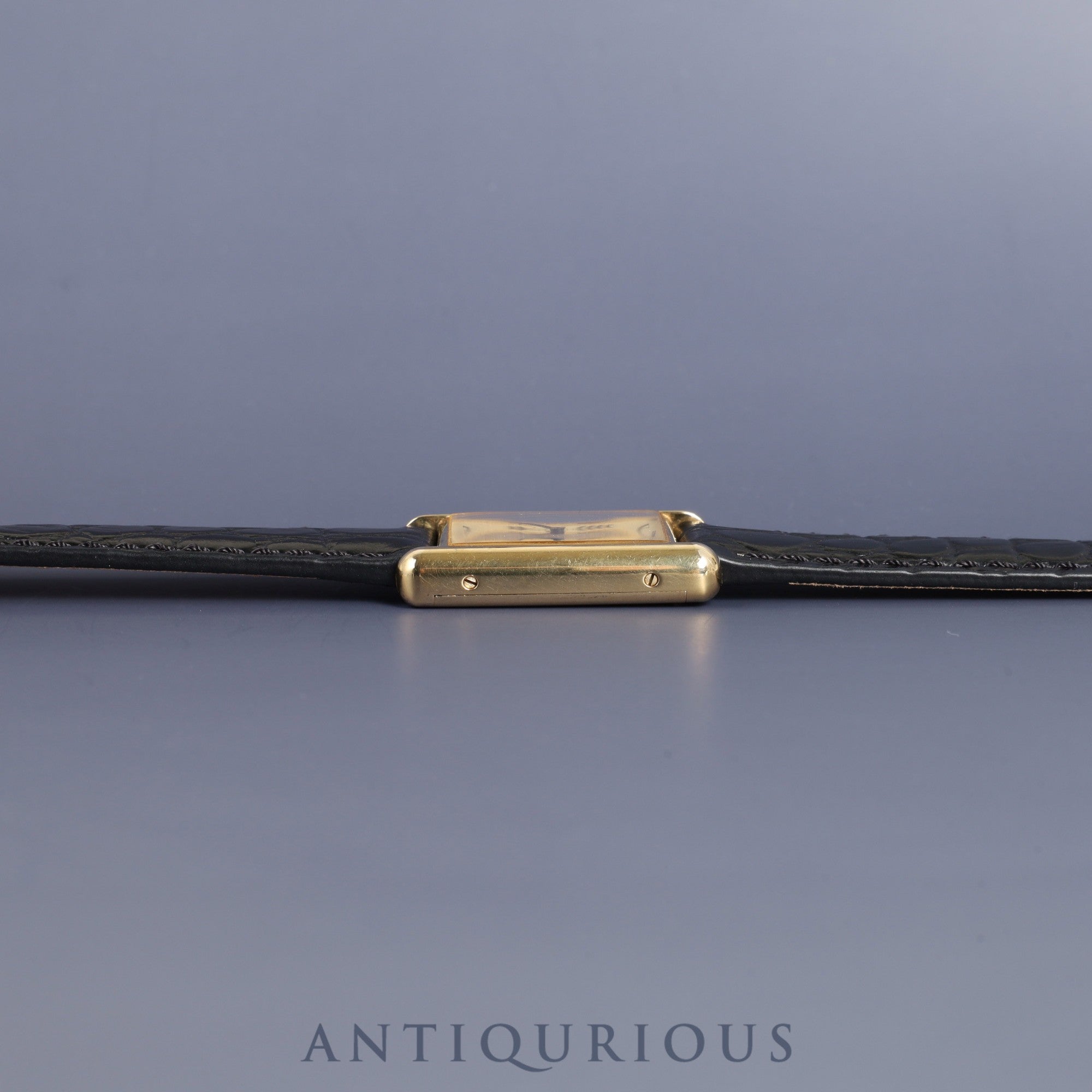 カルティエ マストタンク LM 手巻き Cal.78-1 SV925 革 純正尾錠(GP)アイボリーローマン文字盤 オーバーホール済み