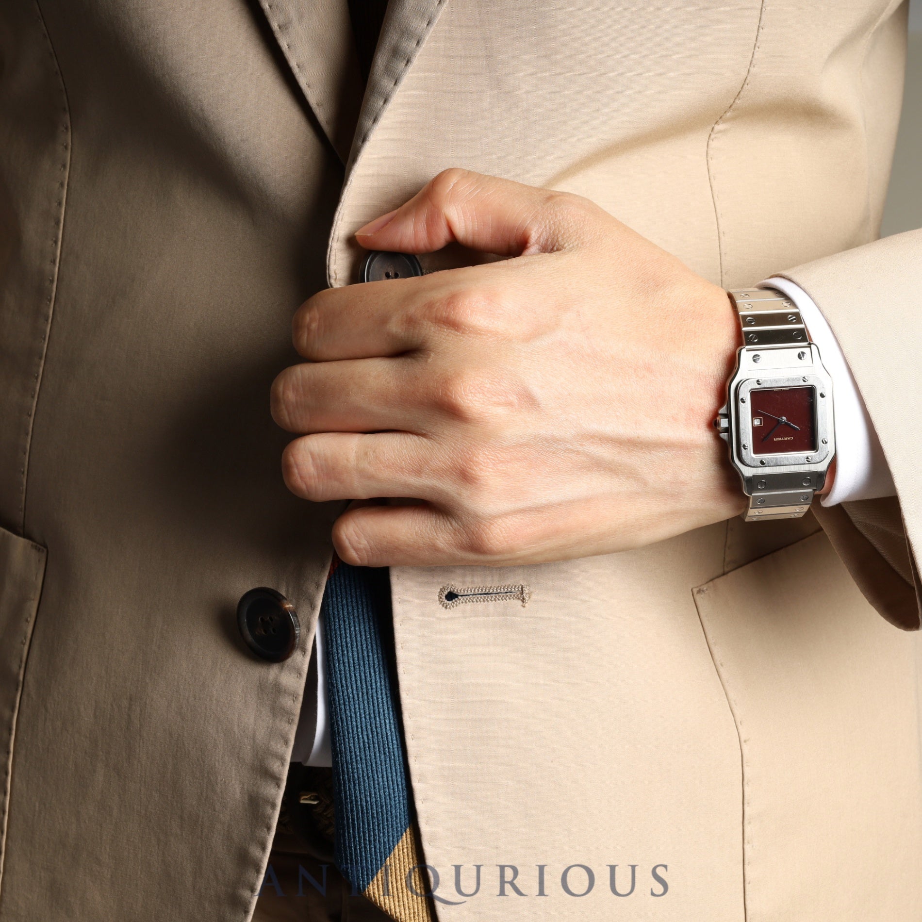 Cartier Santos Galbee LM 45168281/1553 Automatic SS SS Garnet dial Bordeaux dial Complete service (full maintenance) completed at Cartier boutique