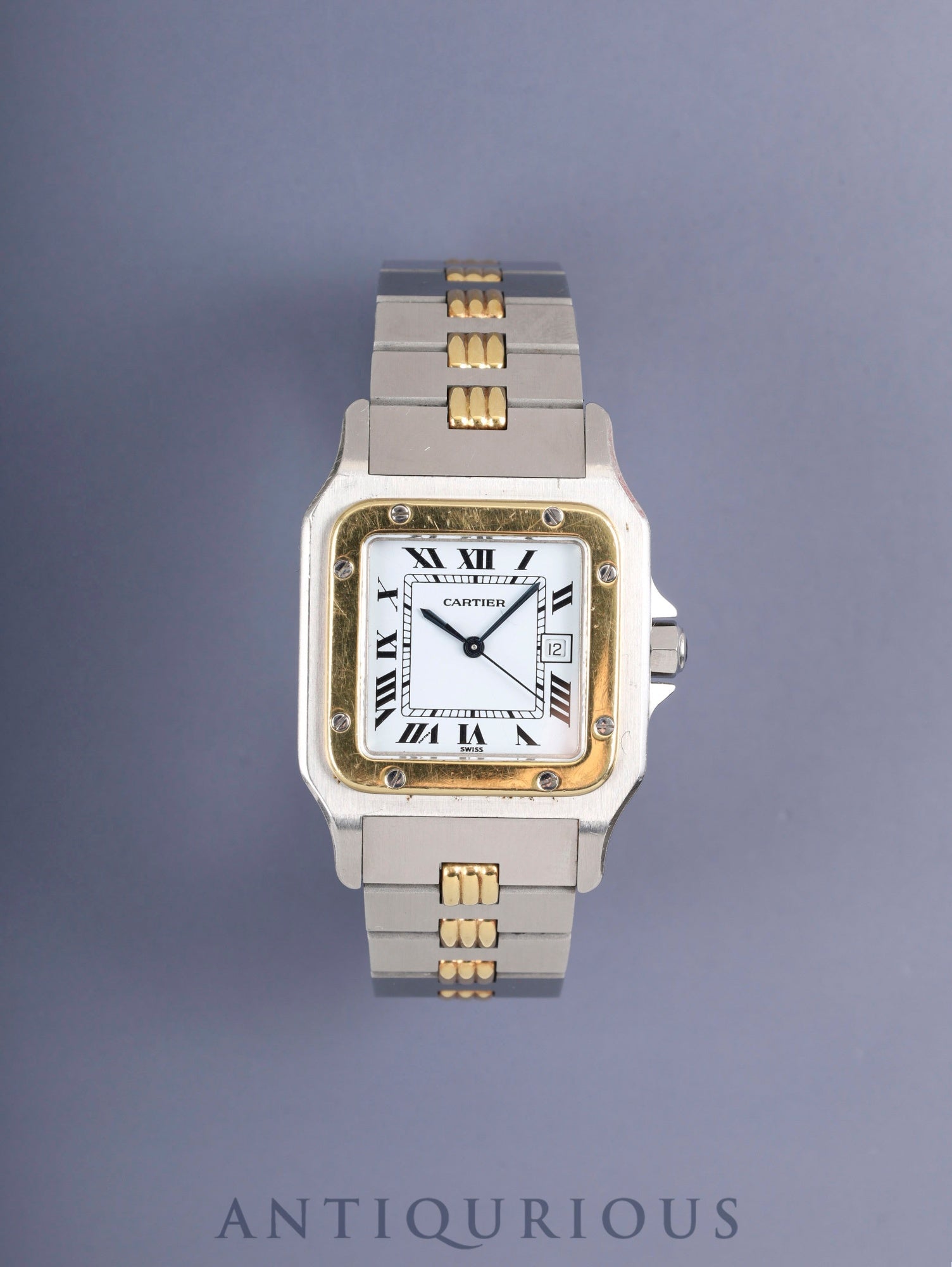 カルティエ サントス カレ LM 2961 自動巻き Cal.ETA2671 SS/YG SS/YG ホワイトローマン文字盤 オーバーホール済み