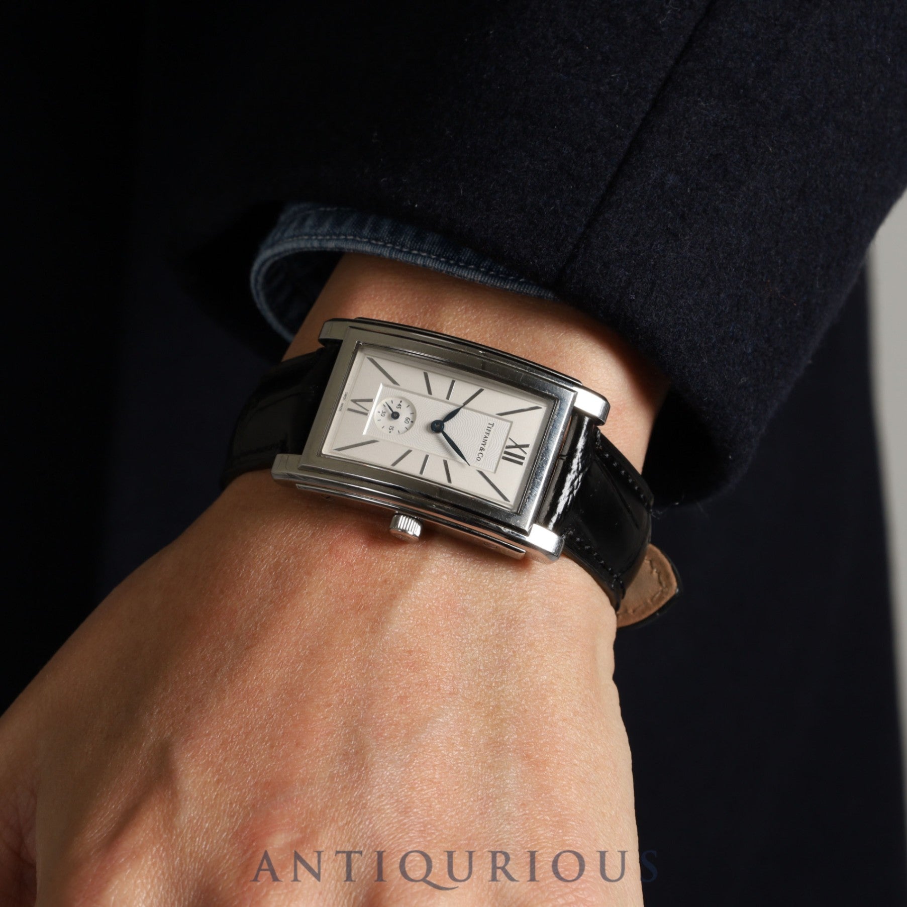 ティファニー グランドスモールセコンド Z0030.13.10A21A40A クォーツ Cal.980.163 SS 革 純正尾錠(SS)ホワイト文字盤 箱 保証書(2018年) オーバーホール済み