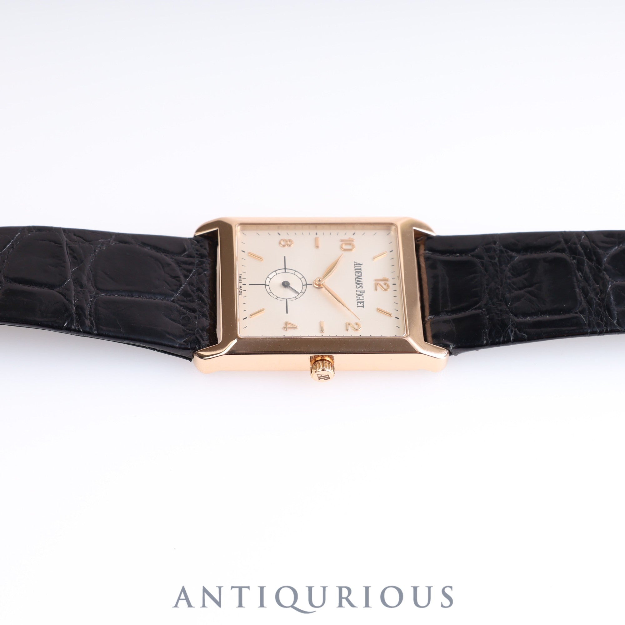 Audemars Piguet Rectangular OR4918/002 Manual winding Cal.2085 PG Leather Silver dial Warranty card (1995)