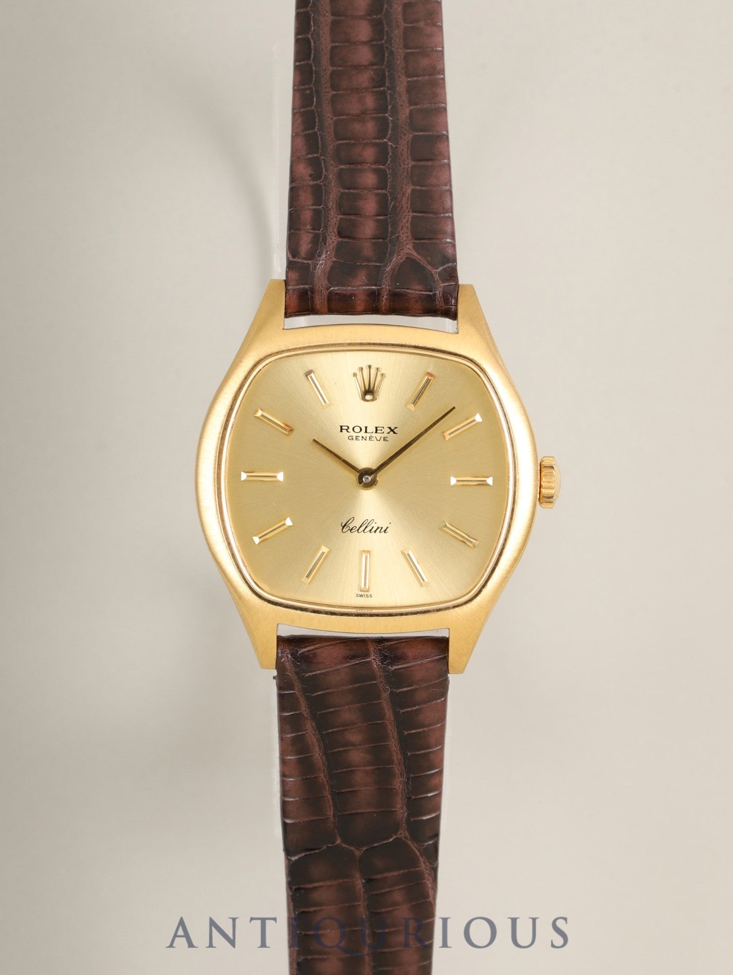 Rolex Cellini 3801 Manual Winding Cal.1600 750YG Leather Original Pin Buckle (GP) Gold Dial 42-serial (1974) Warranty (1978) Booklet Overhauled