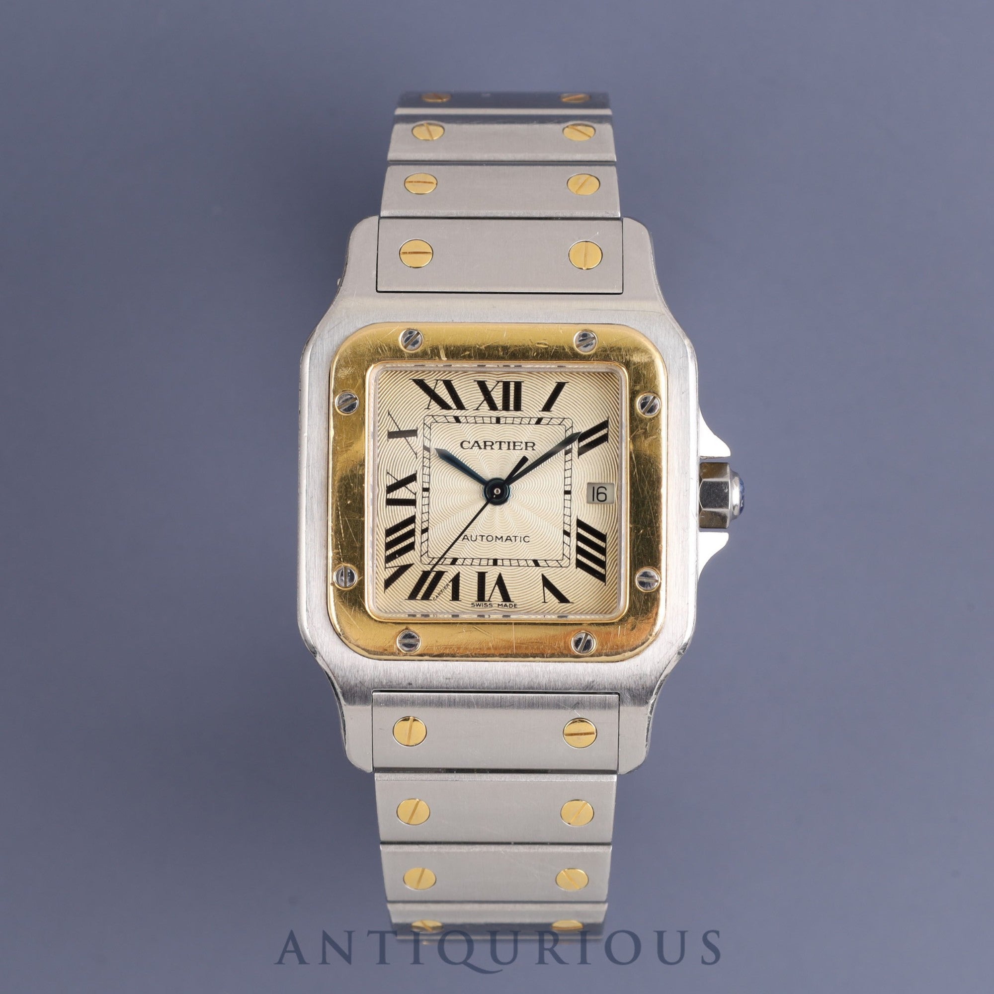 Cartier Santos Galbee LM W20058C4 / 2319 Automatic Cal.- SS / YG Guilloche Dial Overhauled
