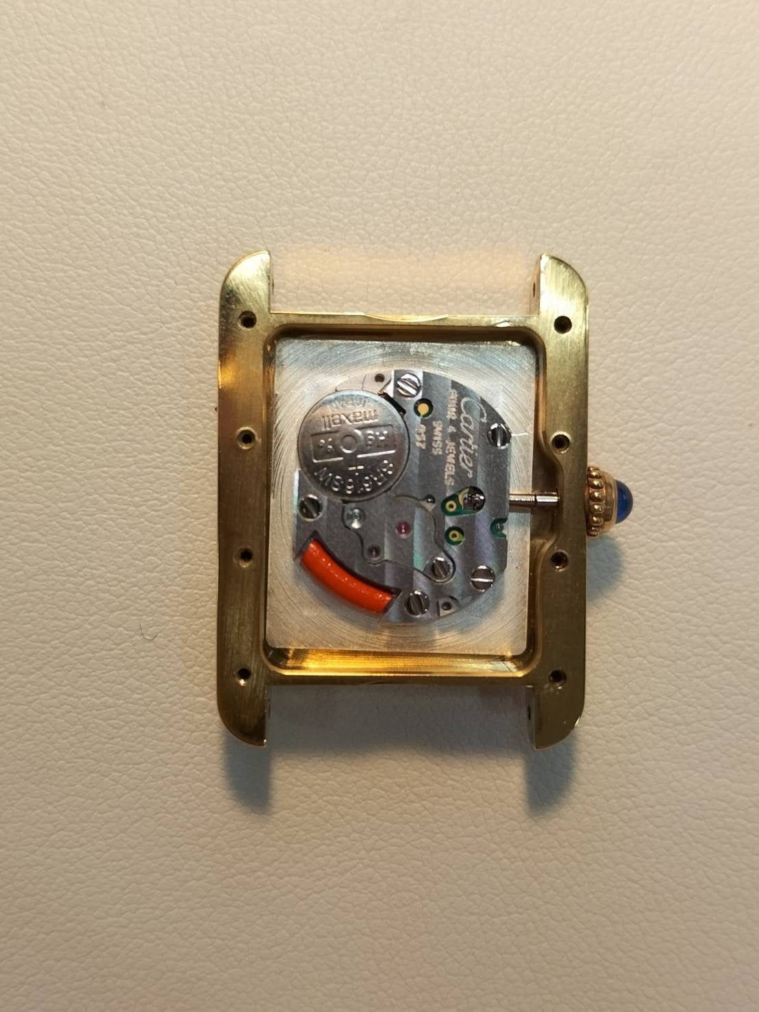 カルティエ マストタンク MM 2415 クォーツ Cal.057 SV925 革 純正Dバックル(GP) アイボリーローマン文字盤 オーバーホール済み