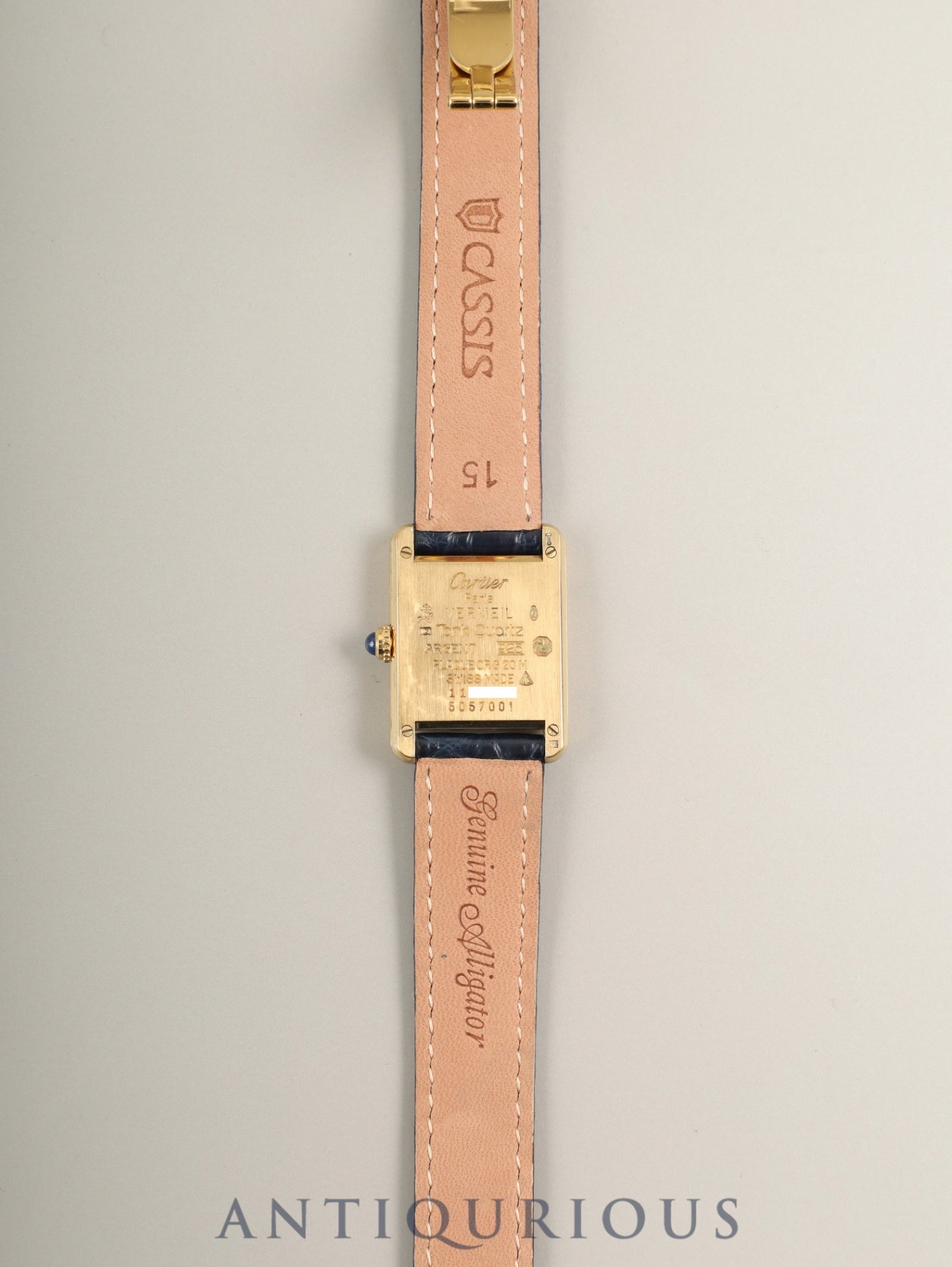 Cartier Must Tank SM 5057001 Quartz Cal.057 SV925 Leather Genuine Deployant Buckle (GP) Opaline Dial (SWISS marking) Warranty (1995) Overhauled
