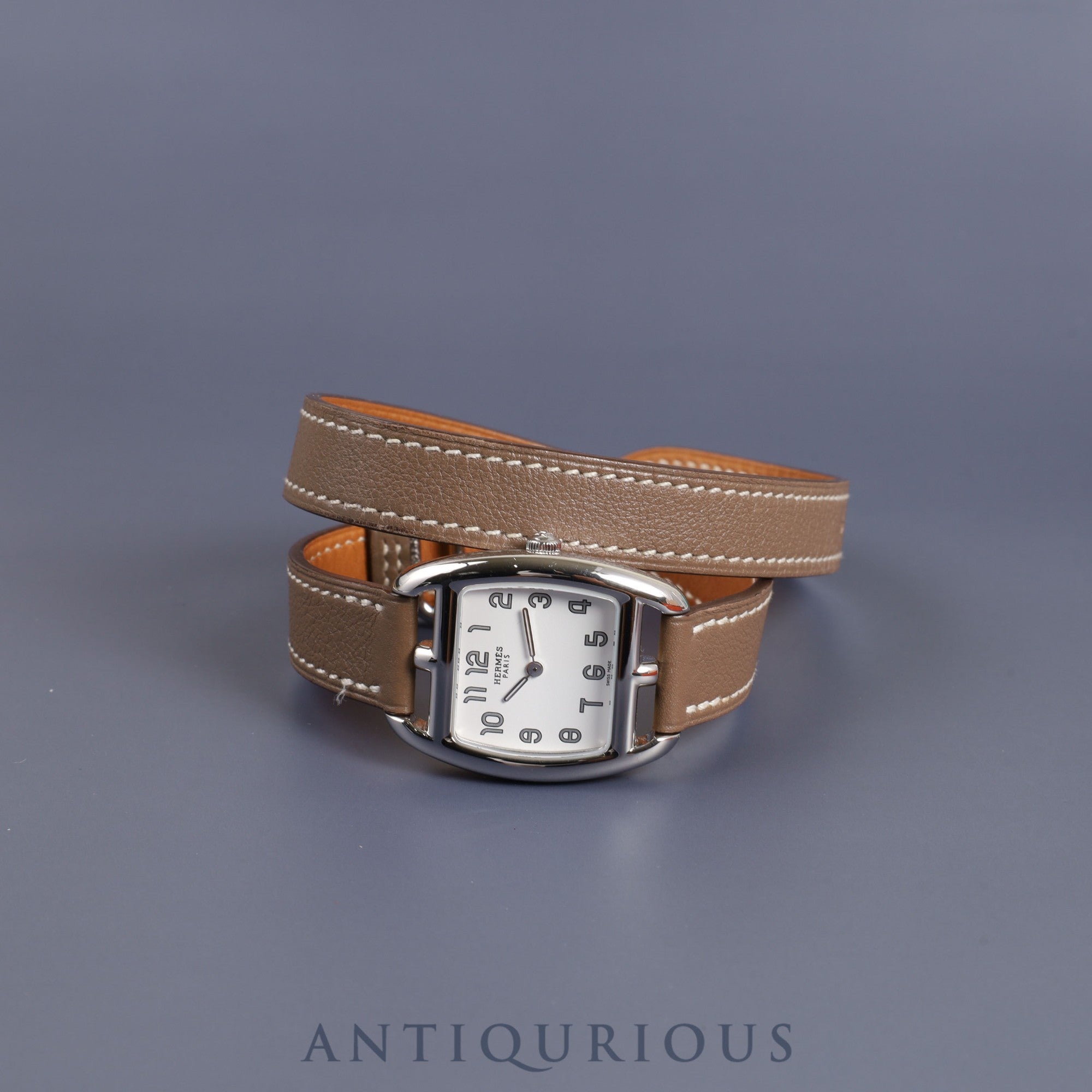 Hermes Cape Cod Tonneau CT1.210 Quartz Cal.- SS Leather White Dial Box Warranty (2017)